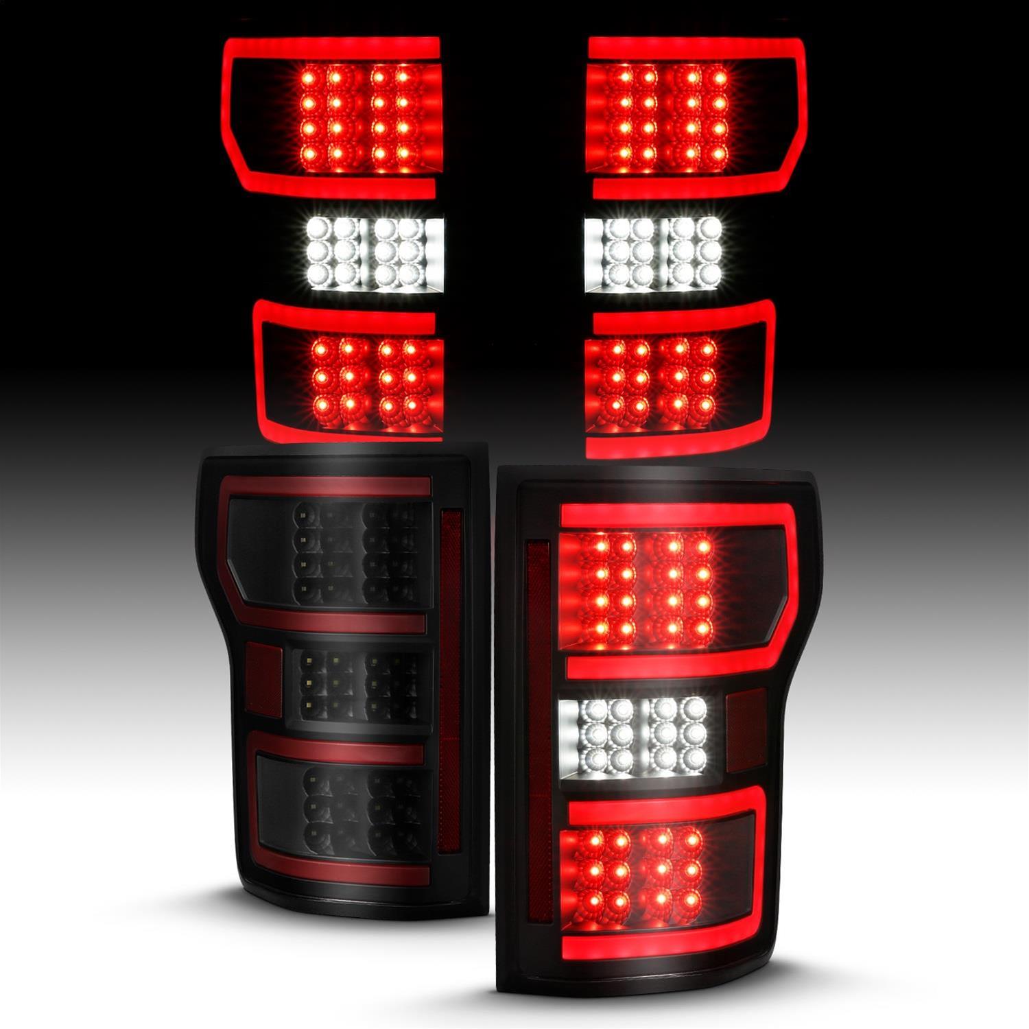 ANZO 18-19 Ford F-150 LED Taillight Black Housing Clear Lens Red Light Bar W/Sequential thumbnail 4