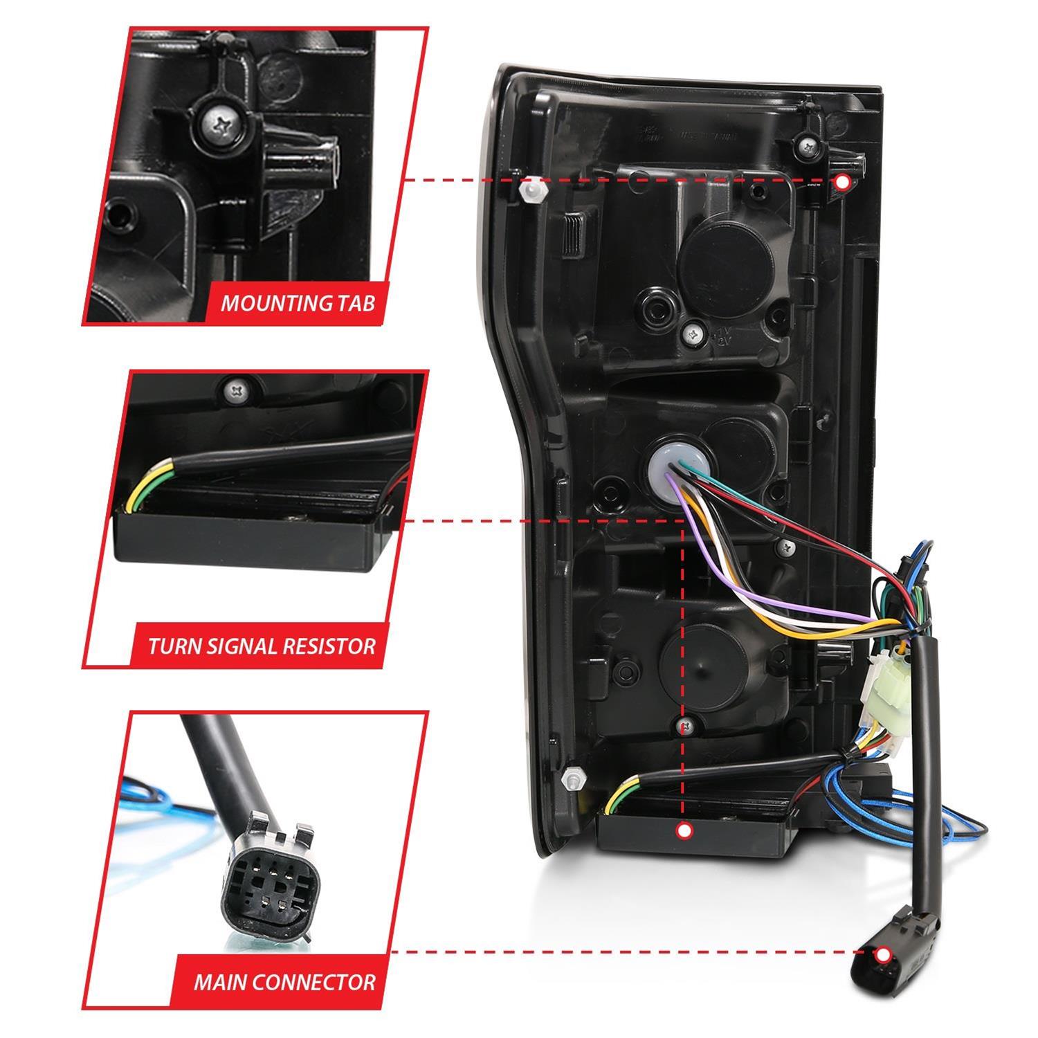 Anzo LED Taillights 311315 Tail Light Assemblies, LED, Smoke Lens, Red Light Bar, Sequential, Ford, Pair thumbnail 3
