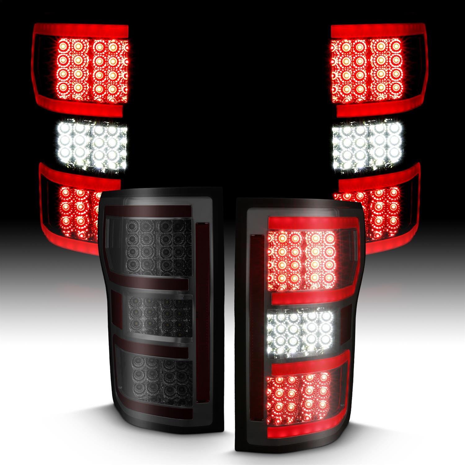 Anzo LED Taillights 311315 Tail Light Assemblies, LED, Smoke Lens, Red Light Bar, Sequential, Ford, Pair thumbnail 2
