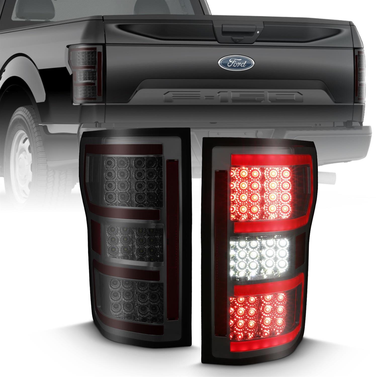 Anzo LED Taillights 311315 Tail Light Assemblies, LED, Smoke Lens, Red Light Bar, Sequential, Ford, Pair thumbnail 5