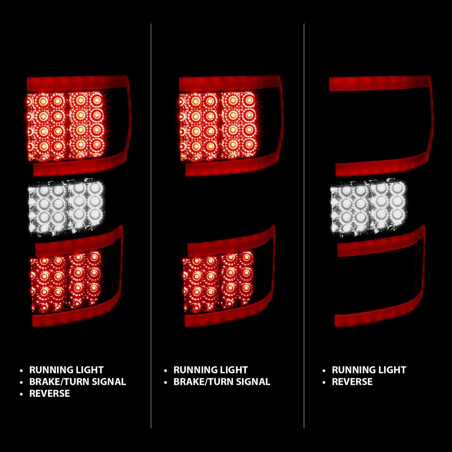 Anzo LED Taillights 311315 Tail Light Assemblies, LED, Smoke Lens, Red Light Bar, Sequential, Ford, Pair thumbnail 6
