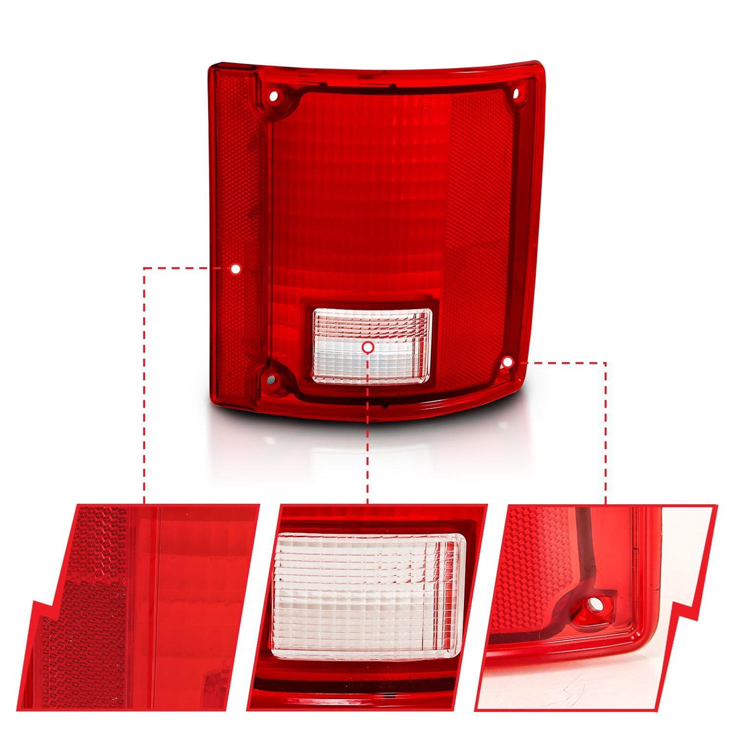 ANZO 1978-1991 Chevy Blazer Taillight Red/Clear Lens w/o Chrome Trim Fleetside (OE Replacement) thumbnail 3