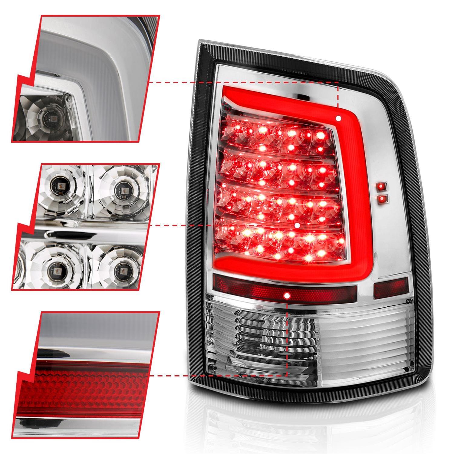 Anzo LED Taillights 311320 Taillight Assemblies, LED, Clear Lens, Chrome Housing, Includes Bar, Turn Signal, Brake, Parking Lights, Dodge, Ram, Set thumbnail 3