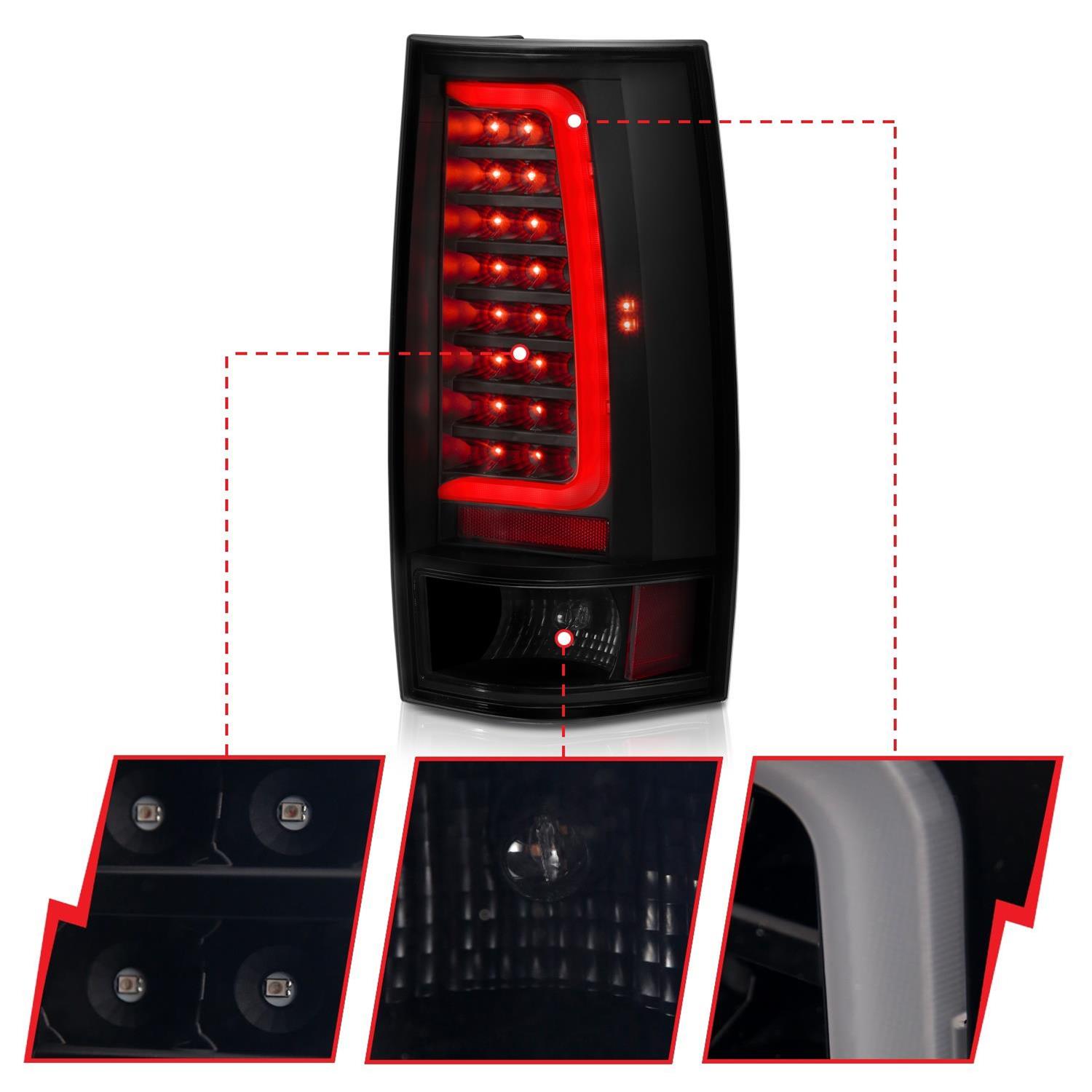 ANZO 2007-2014 Chevy Tahoe LED Taillight Plank Style Black w/Smoke Lens thumbnail 6