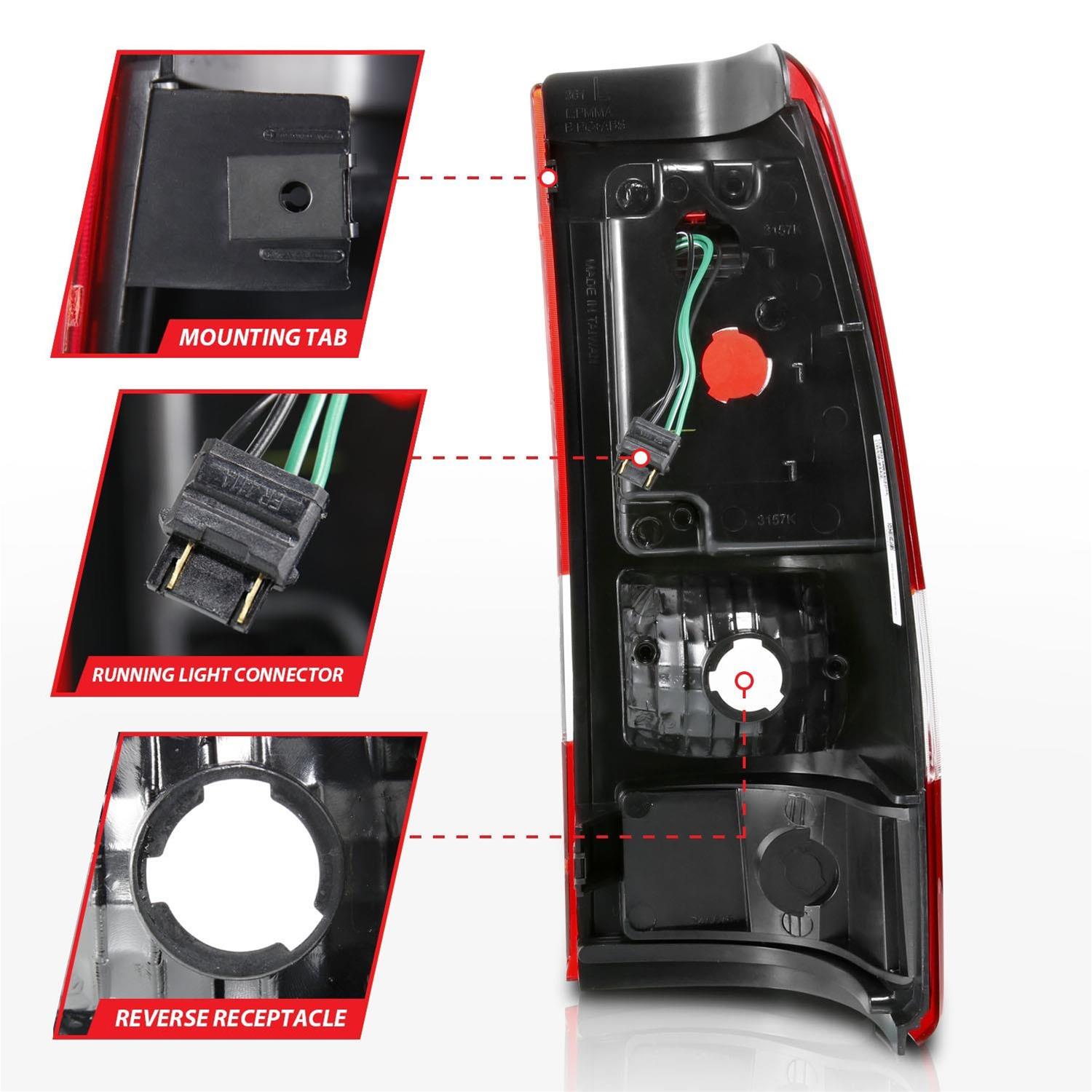 ANZO 1999-2002 Chevy Silverado 1500 LED Taillights Plank Style Black w/Clear Lens thumbnail 4