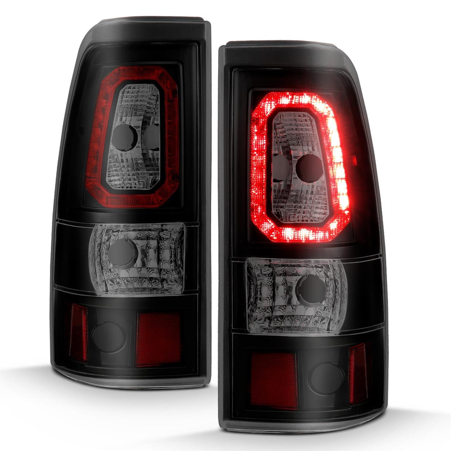 ANZO 2003-2006 Chevy Silverado 1500 LED Taillights Plank Style Black w/Smoke Lens thumbnail 3