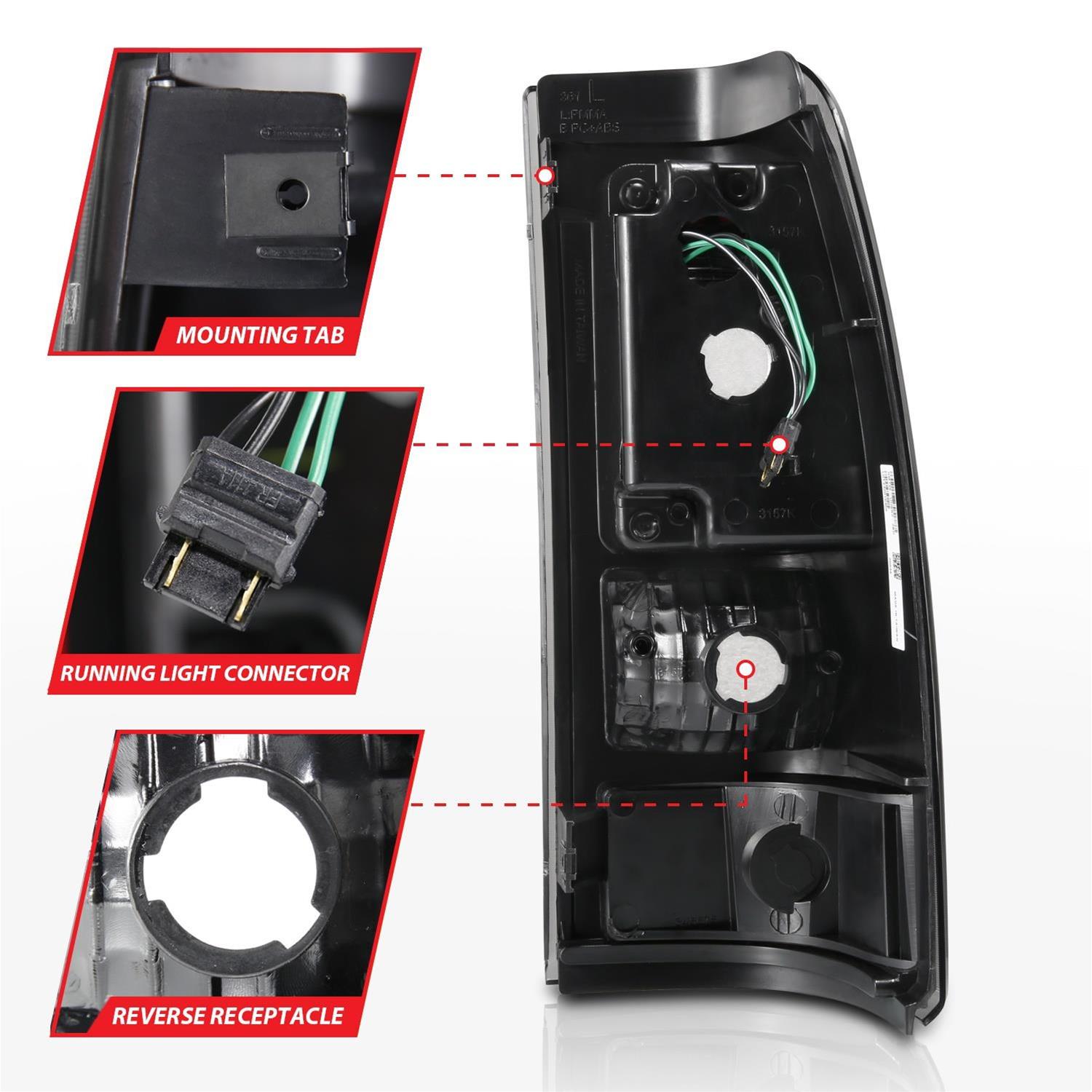 ANZO 2003-2006 Chevy Silverado 1500 LED Taillights Plank Style Chrome With Red/Clear Lens thumbnail 4