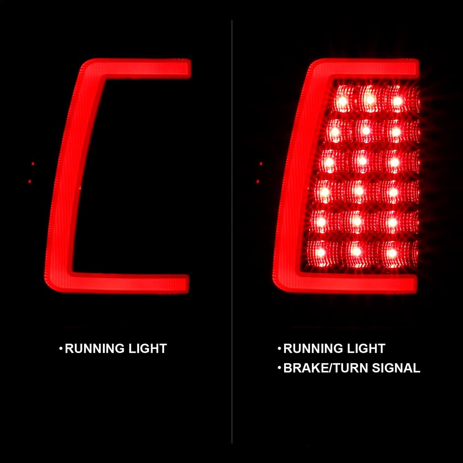 ANZO 1999-2002 Chevy Silverado 1500 LED Taillights Plank Style Black w/Clear Lens thumbnail 7