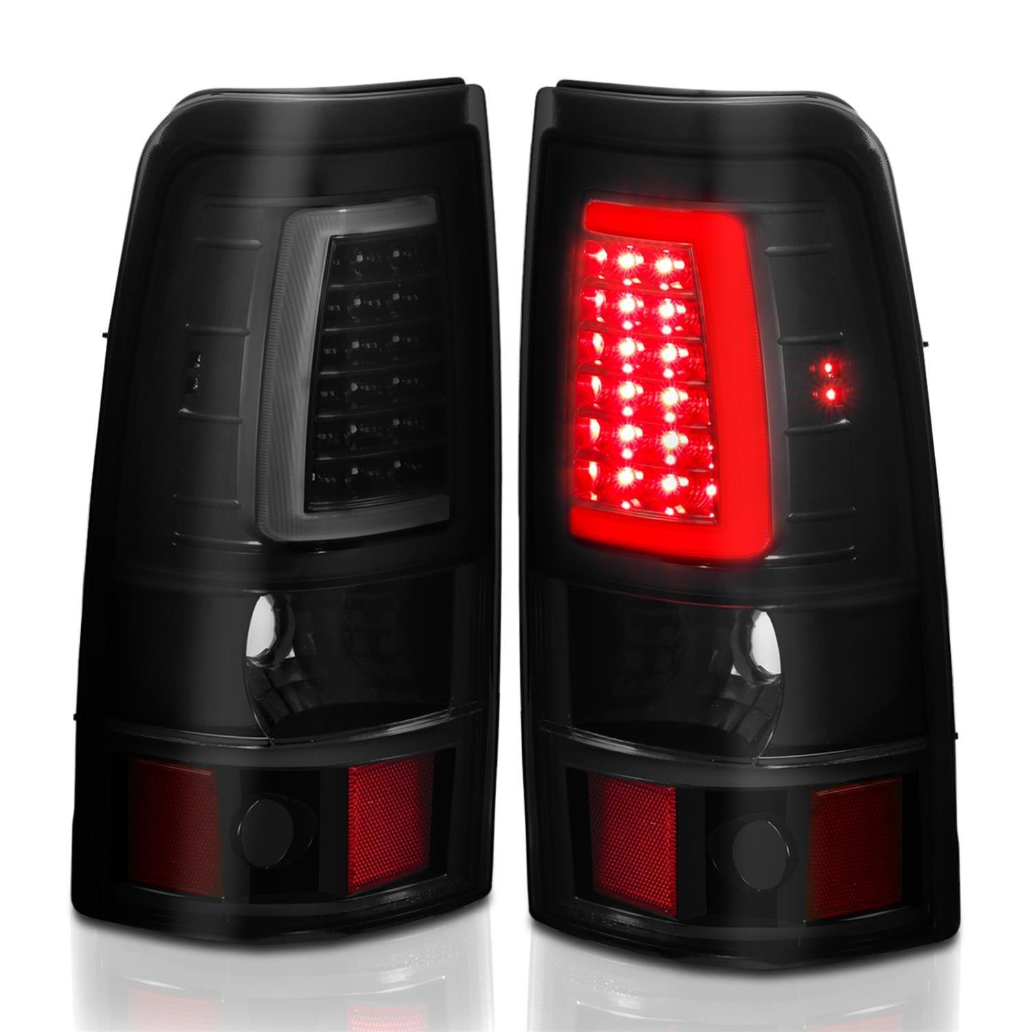 ANZO 1999-2002 Chevy Silverado 1500 LED Taillights Plank Style Black w/Smoke Lens thumbnail 5