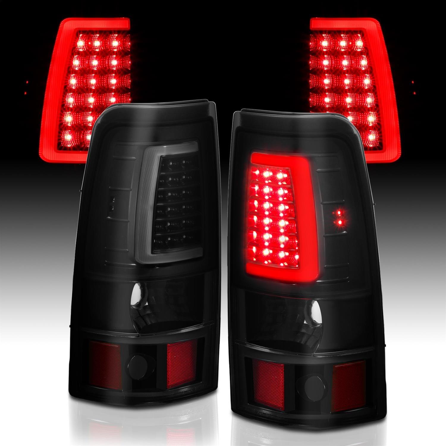 ANZO 1999-2002 Chevy Silverado 1500 LED Taillights Plank Style Black w/Smoke Lens thumbnail 4