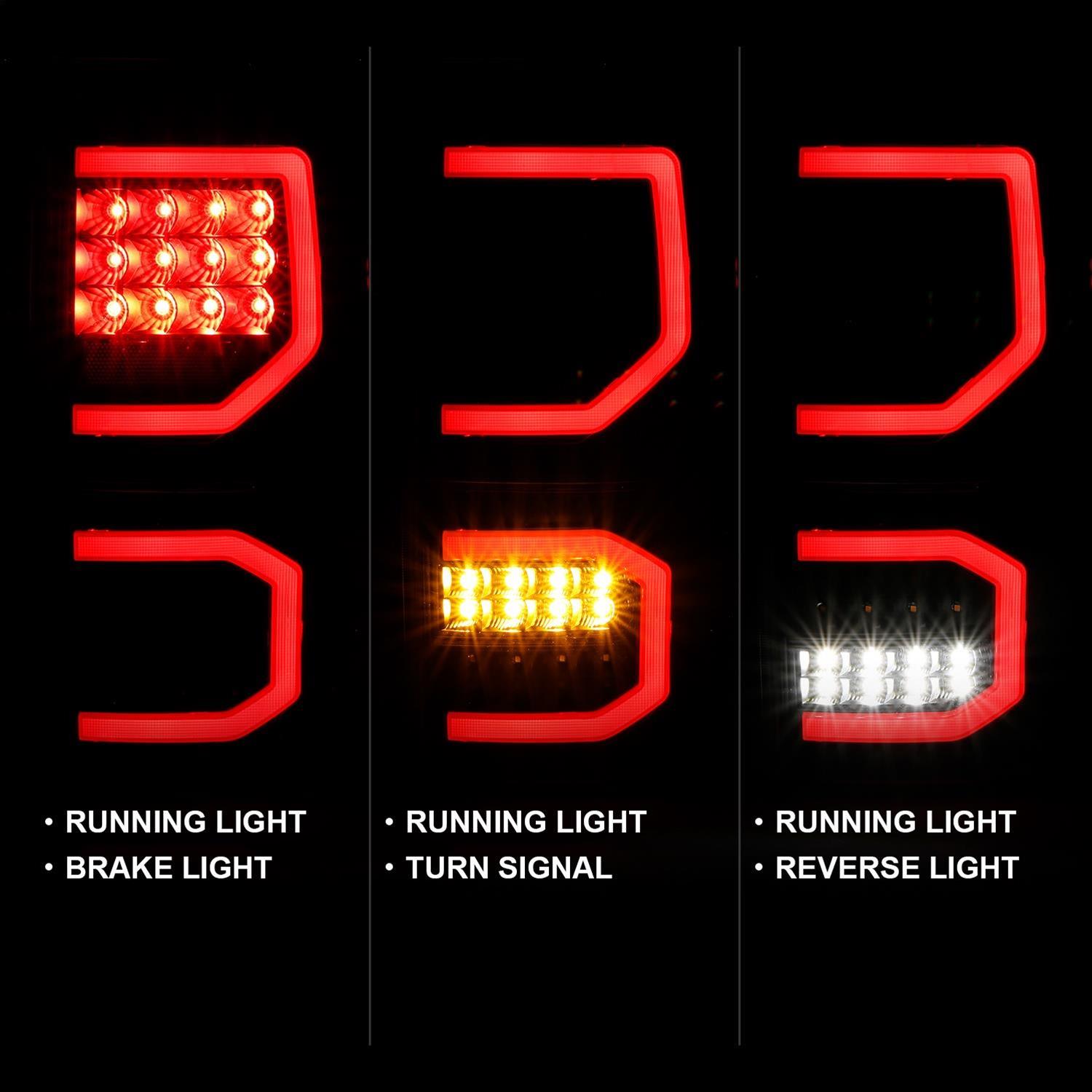 ANZO 2007-2013 Toyota Tundra LED Taillights Plank Style Black w/Clear Lens thumbnail 7