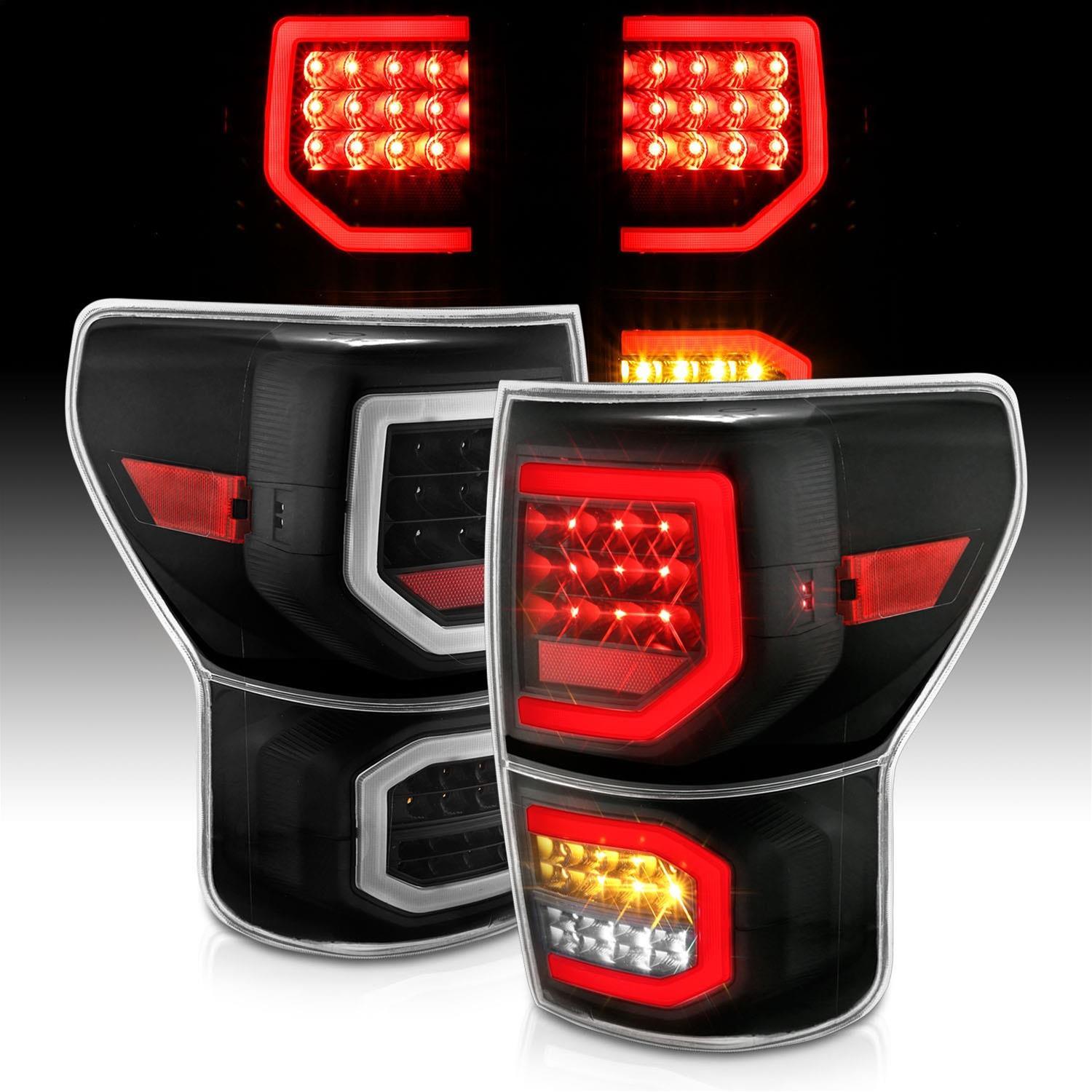 ANZO 2007-2013 Toyota Tundra LED Taillights Plank Style Black w/Clear Lens thumbnail 3