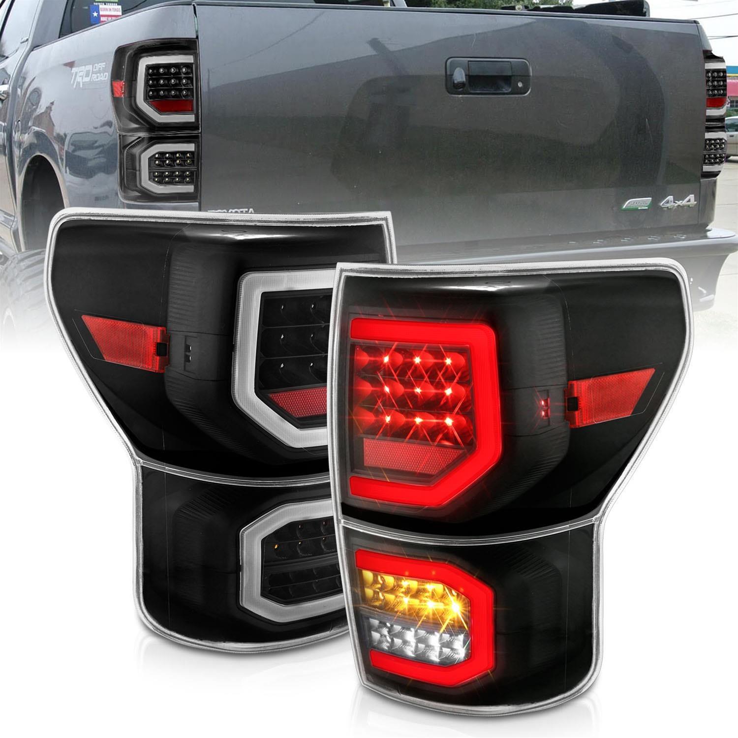 ANZO 2007-2013 Toyota Tundra LED Taillights Plank Style Black w/Clear Lens thumbnail 2