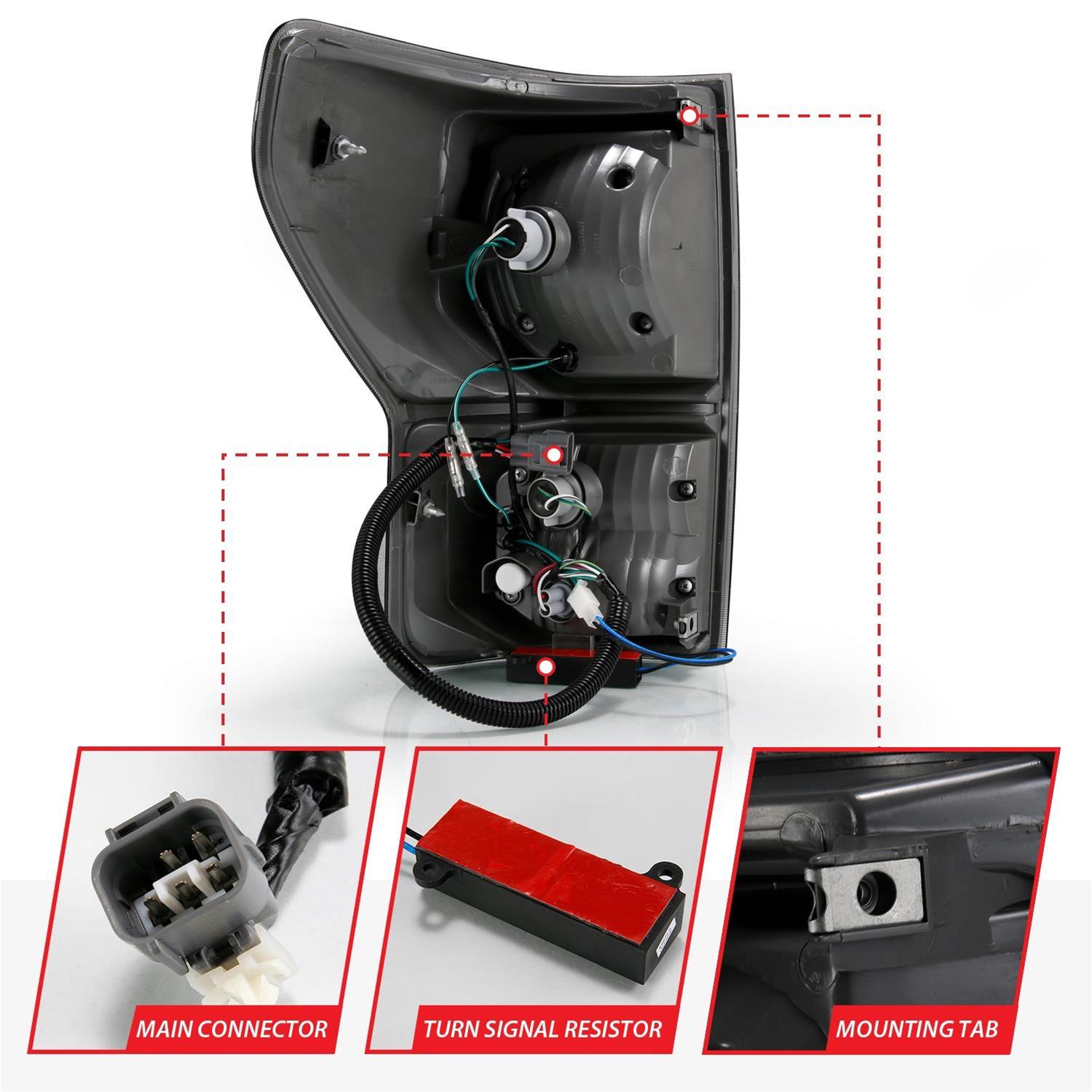 ANZO 2007-2013 Toyota Tundra LED Taillights Plank Style Black w/Smoke Lens thumbnail 3