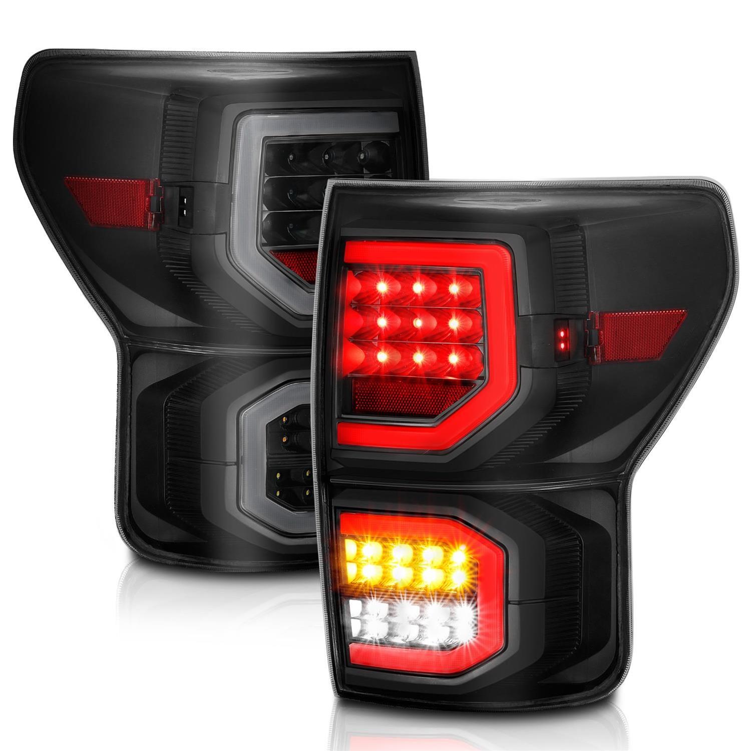 ANZO 2007-2013 Toyota Tundra LED Taillights Plank Style Black w/Smoke Lens thumbnail 2