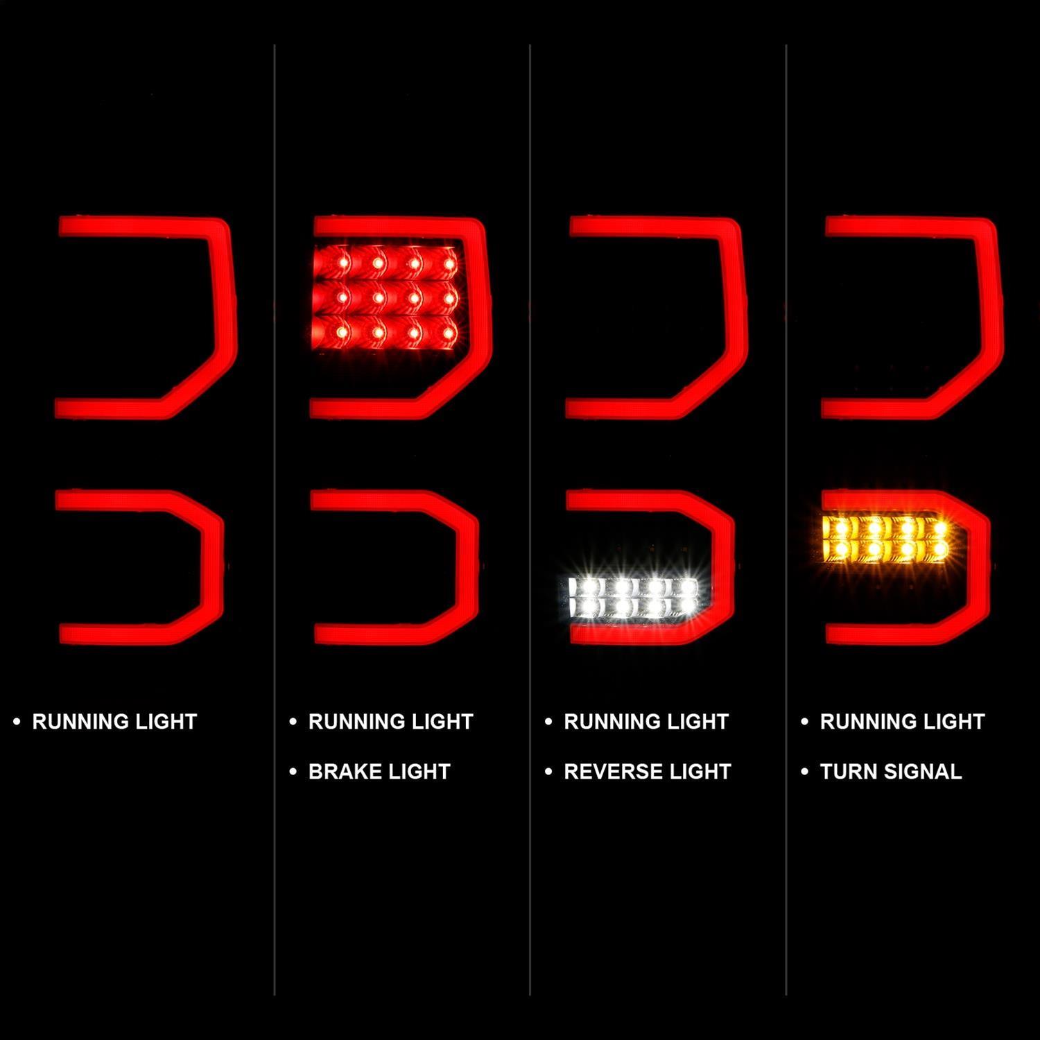 ANZO 2007-2013 Toyota Tundra LED Taillights Plank Style Black w/Smoke Lens thumbnail 7