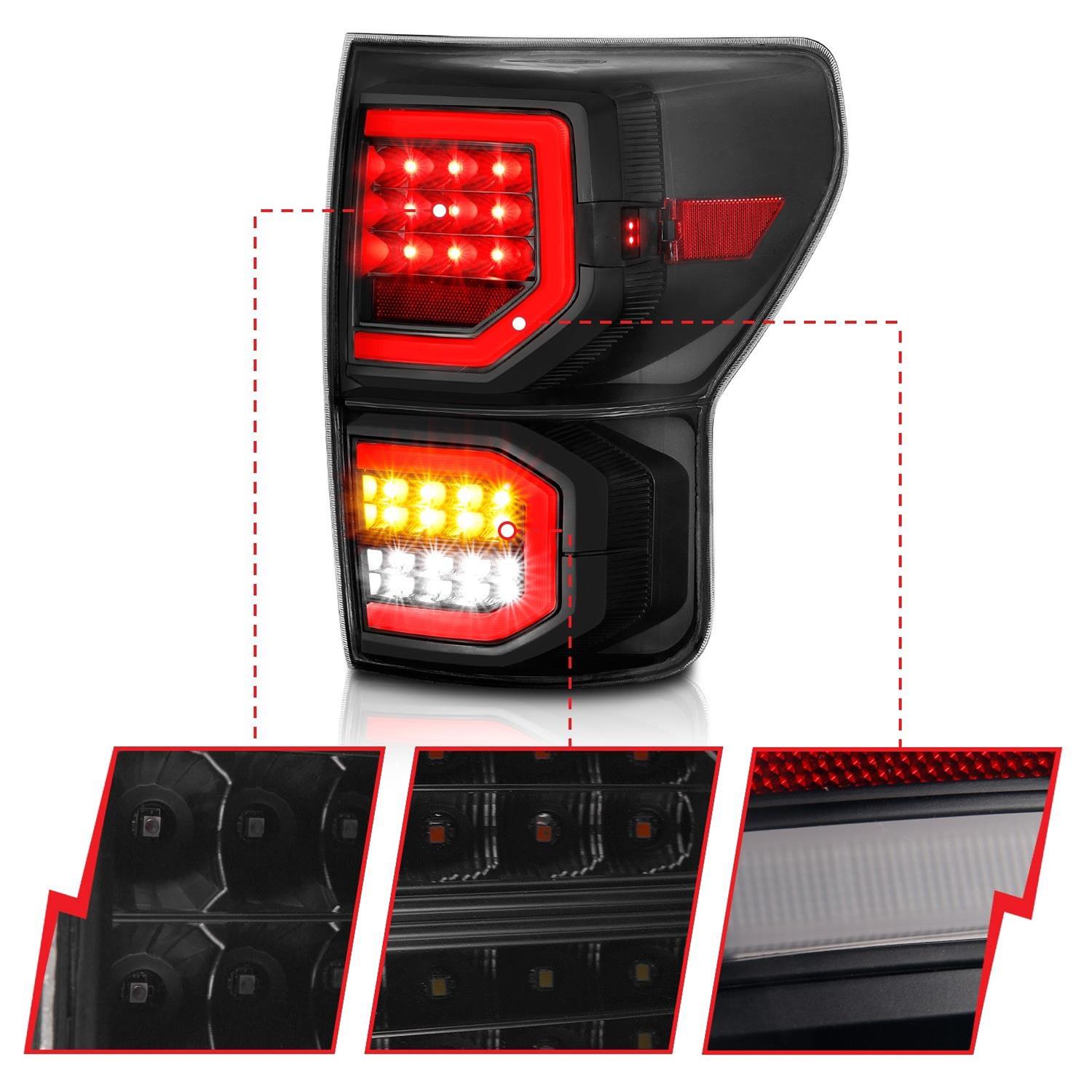 ANZO 2007-2013 Toyota Tundra LED Taillights Plank Style Black w/Smoke Lens thumbnail 5