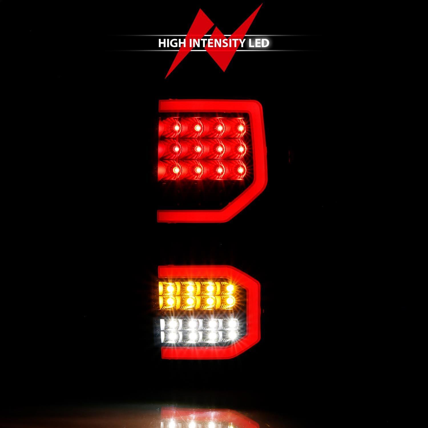 ANZO 2007-2013 Toyota Tundra LED Taillights Plank Style Black w/Smoke Lens thumbnail 8