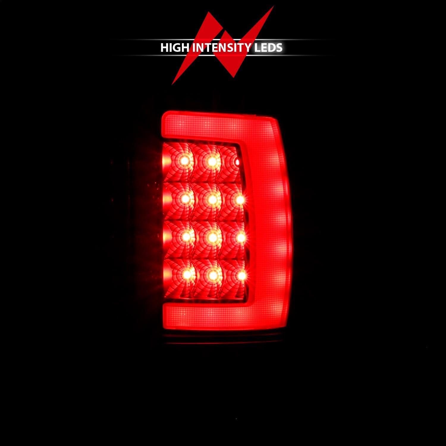ANZO 1994-2001 Dodge Ram 1500 LED Taillights Plank Style Black w/Smoke Lens thumbnail 8
