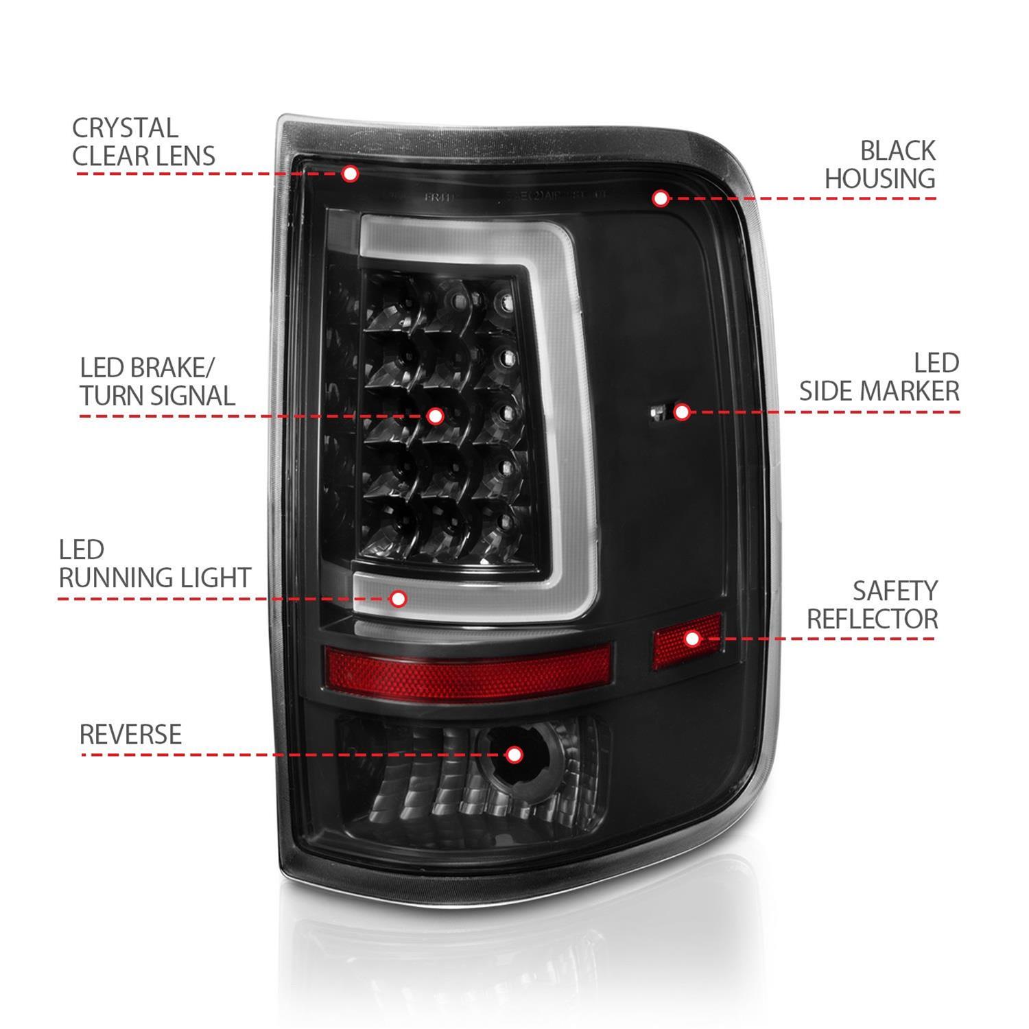 ANZO 2004-2006 Ford F-150 LED Tail Lights w/ Light Bar Black Housing Clear Lens thumbnail 5