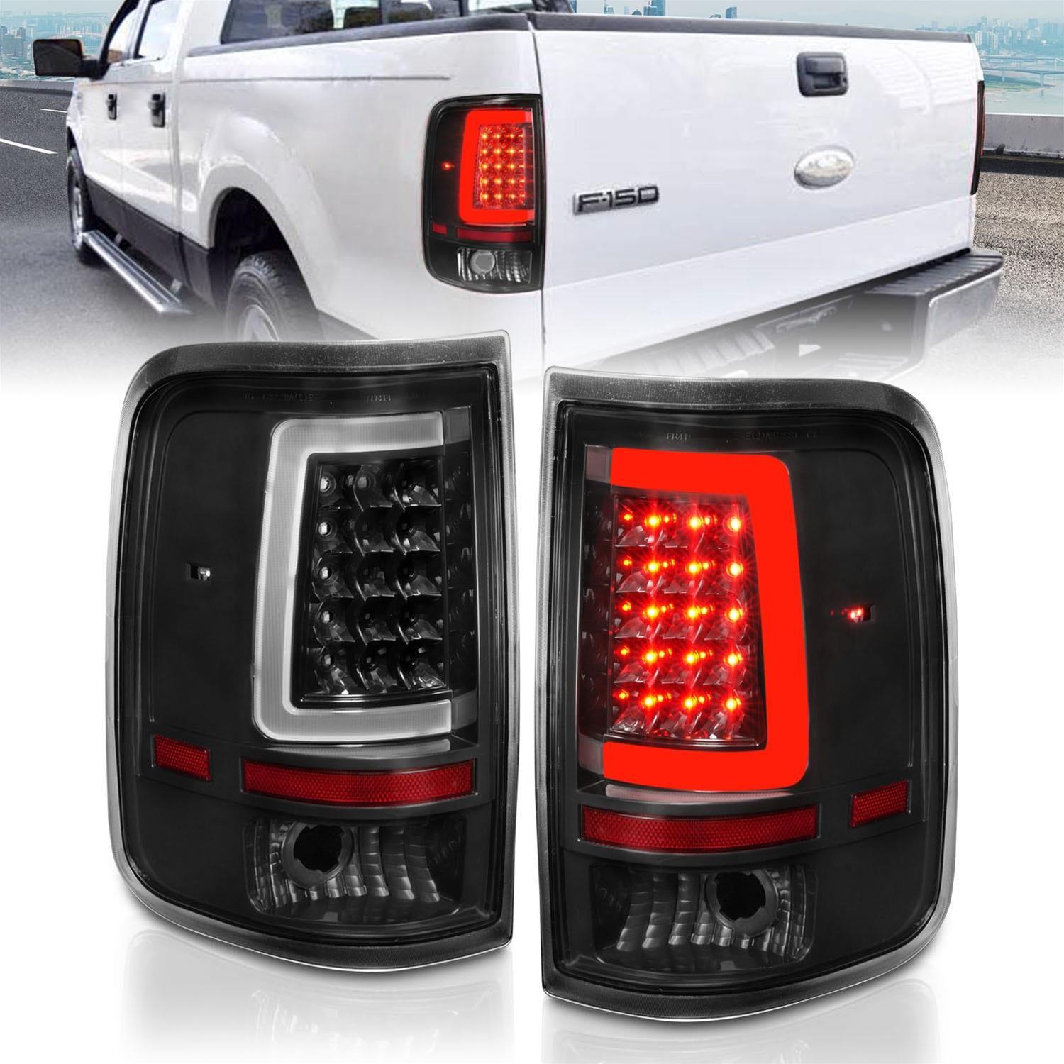 ANZO 2004-2006 Ford F-150 LED Tail Lights w/ Light Bar Black Housing Clear Lens thumbnail 2