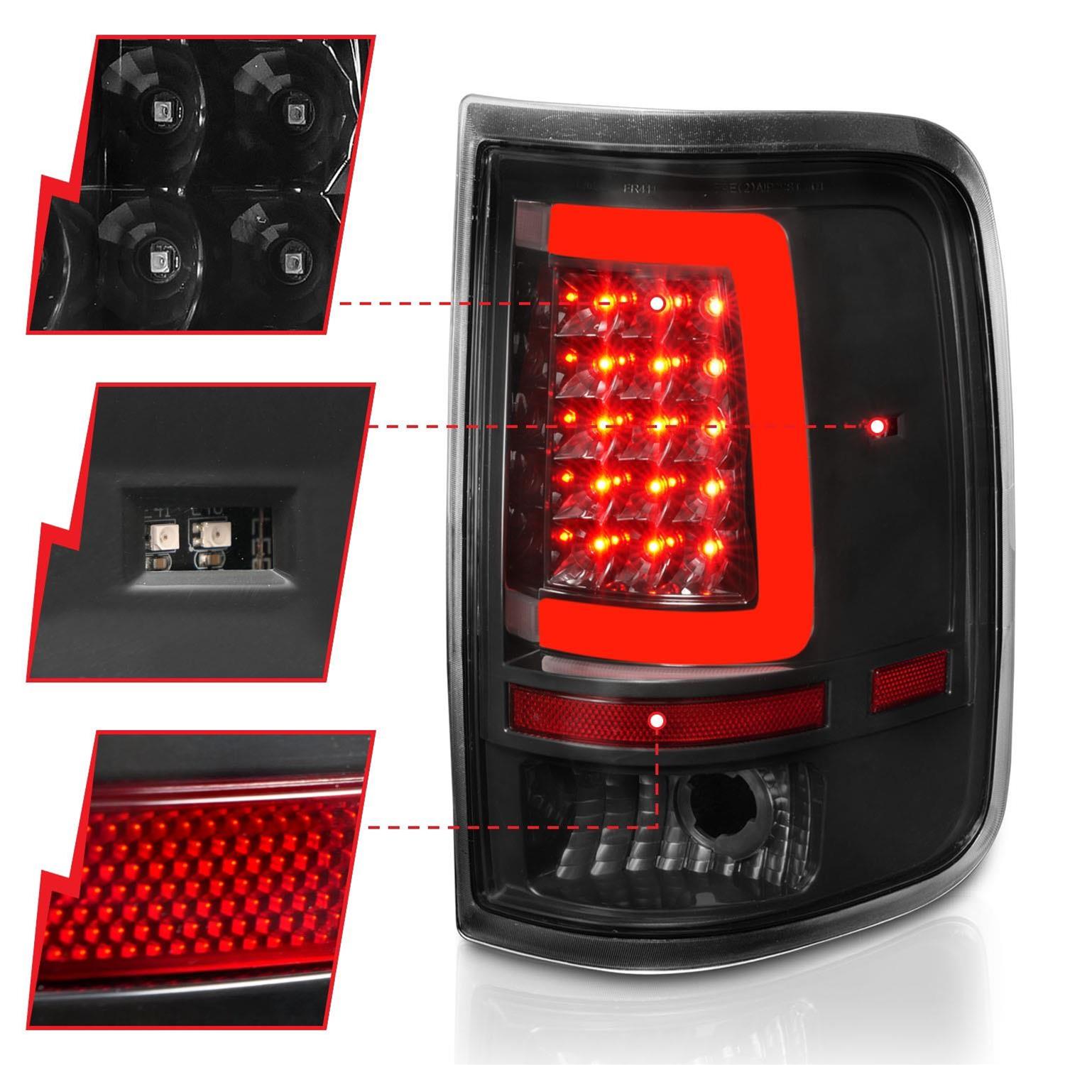 ANZO 2004-2006 Ford F-150 LED Tail Lights w/ Light Bar Black Housing Clear Lens thumbnail 4