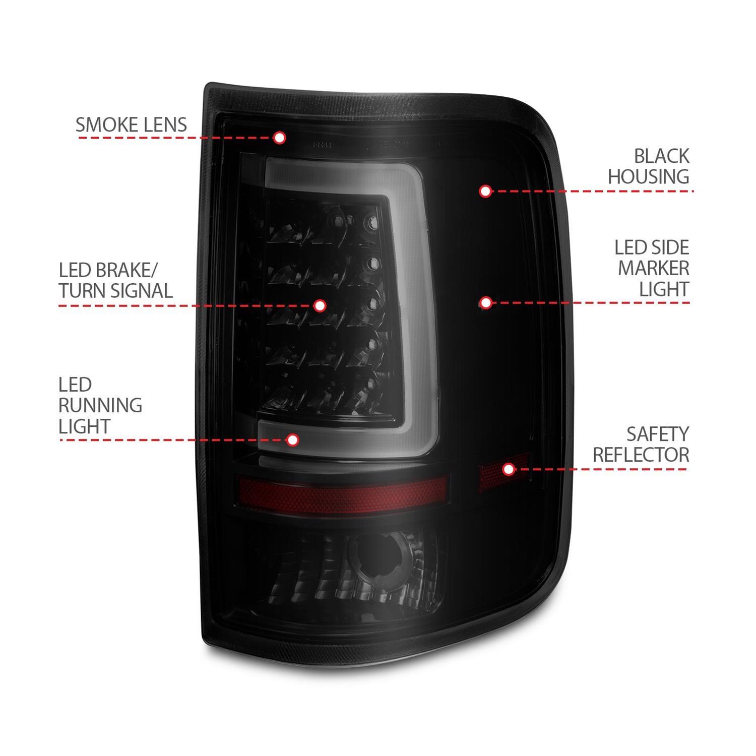 ANZO 2004-2006 Ford F-150 LED Tail Lights w/ Light Bar Black Housing Smoke Lens thumbnail 5