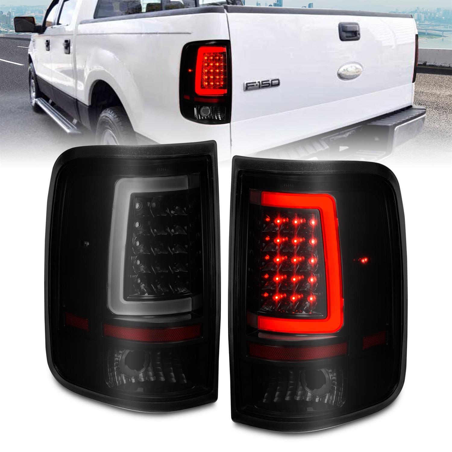 ANZO 2004-2006 Ford F-150 LED Tail Lights w/ Light Bar Black Housing Smoke Lens thumbnail 2