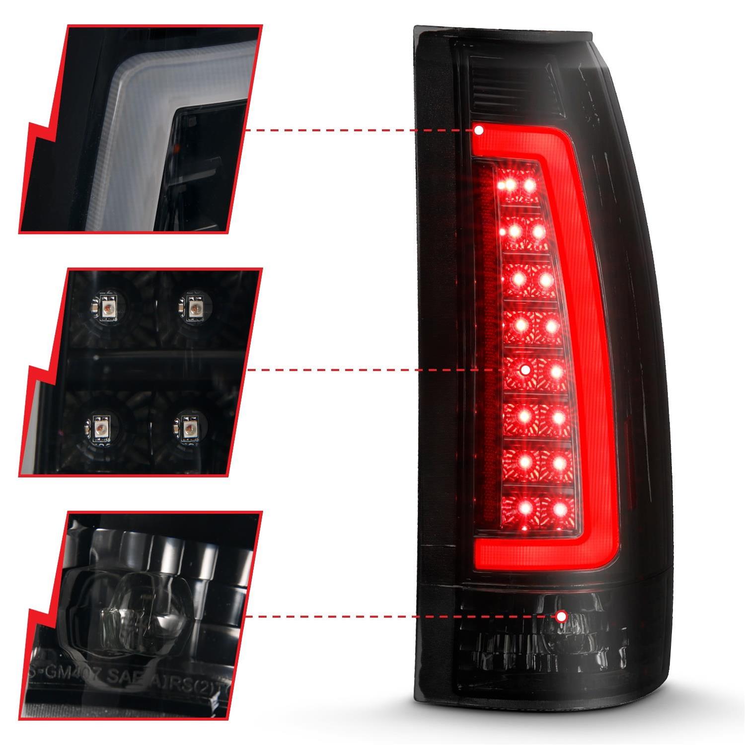 ANZO 1999-2000 Cadillac Escalade LED Taillights Black Housing Smoke Lens Pair thumbnail 3
