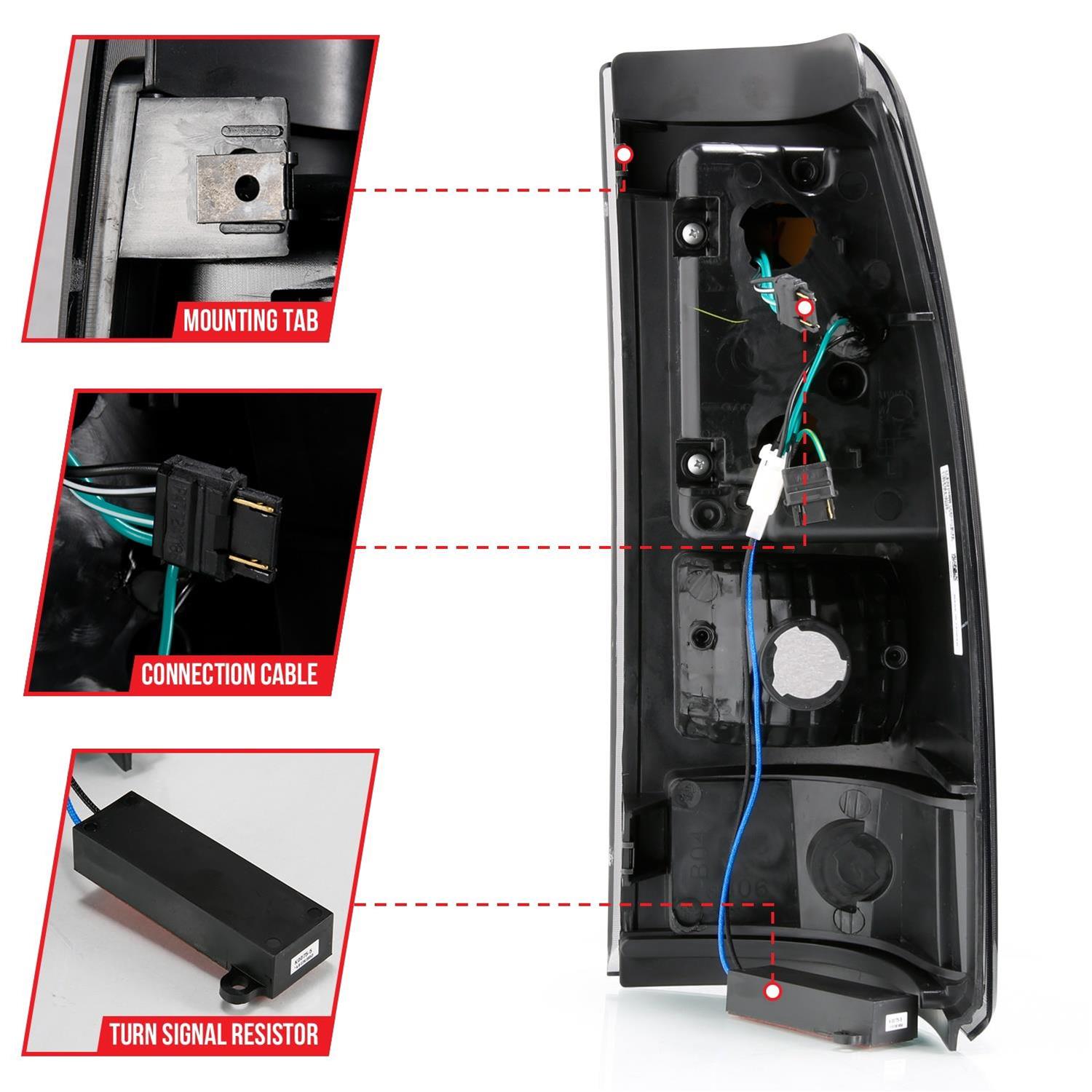 ANZO 1999-2000 Cadillac Escalade LED Taillights Black Housing Smoke Lens Pair thumbnail 2