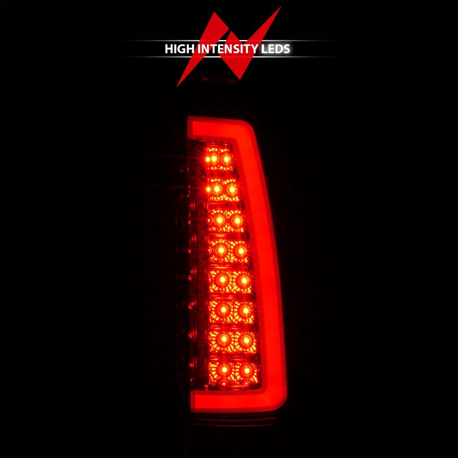 ANZO 1999-2000 Cadillac Escalade LED Taillights Chrome Housing Red/Clear Lens Pair thumbnail 6