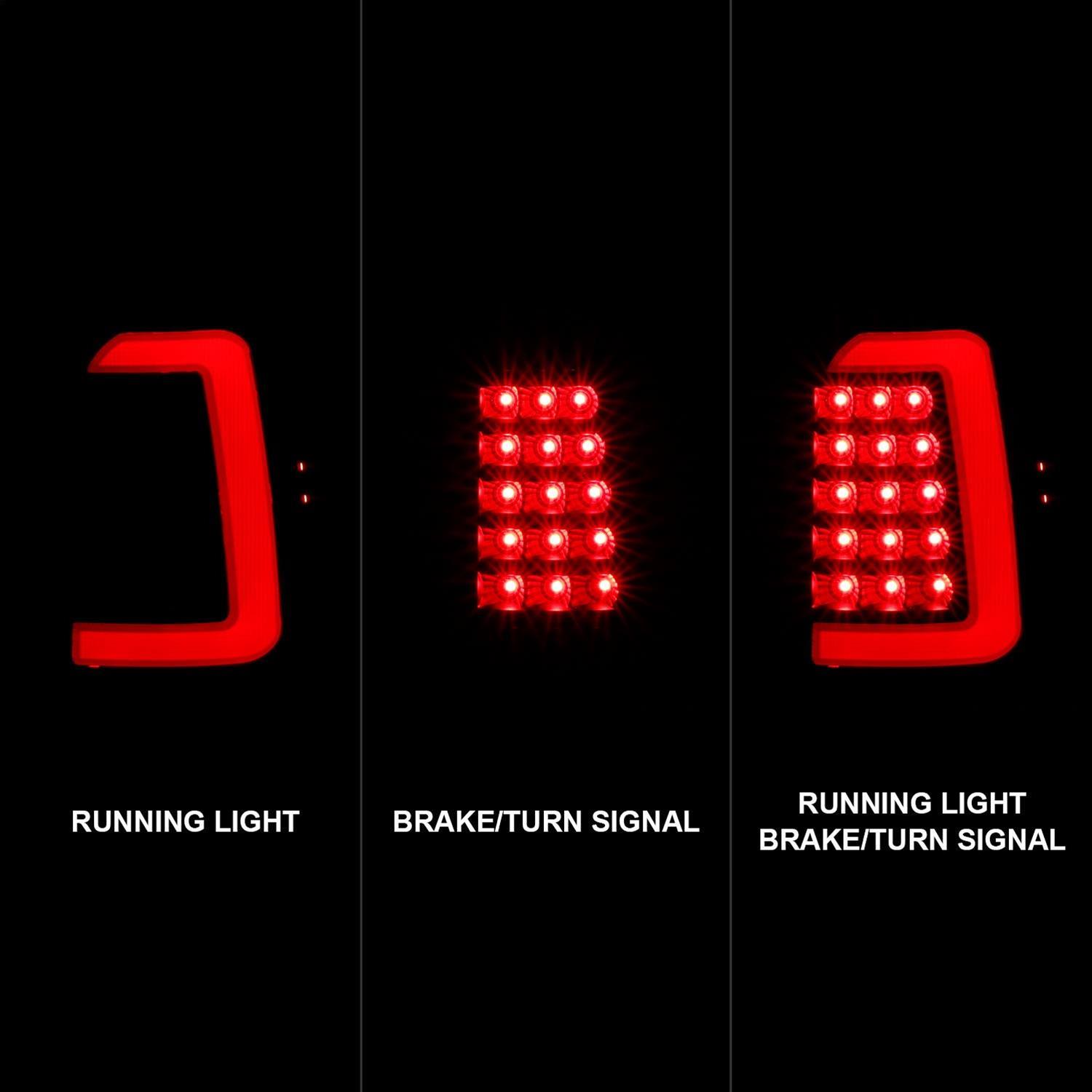 ANZO 1997-2004 Dodge Dakota LED Taillights Black Housing Clear Lens Pair thumbnail 6