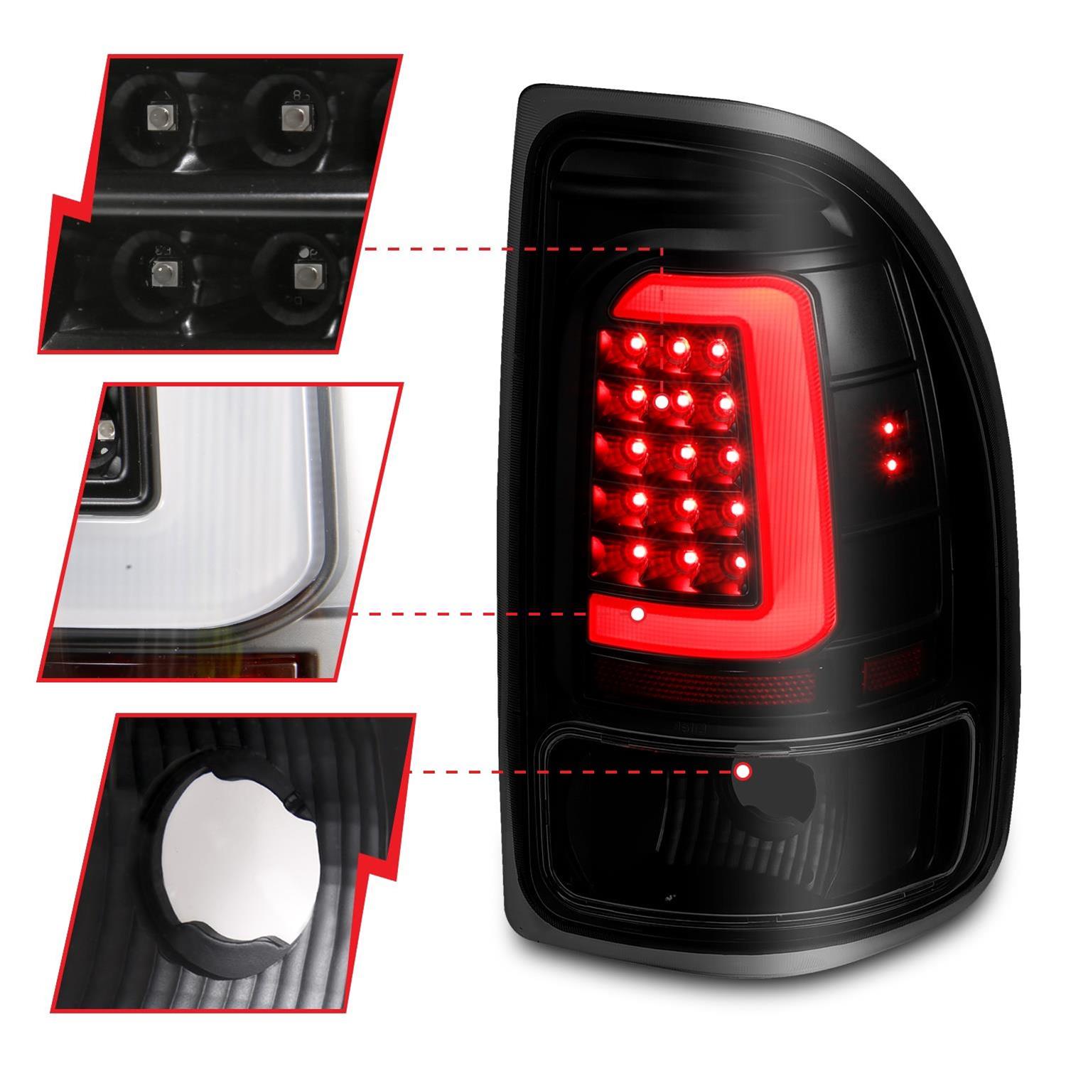 ANZO 1997-2004 Dodge Dakota LED Taillights Black Housing Smoke Lens Pair thumbnail 3