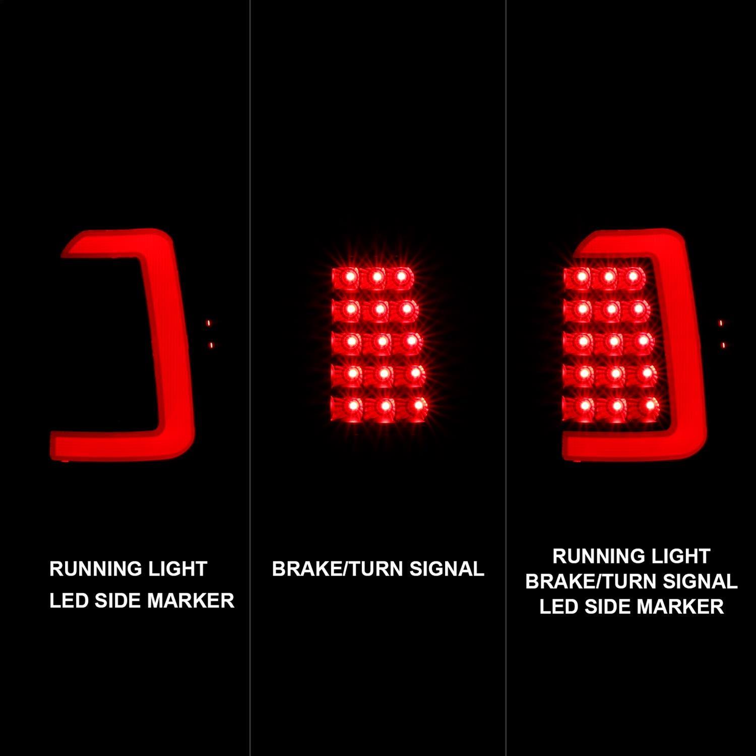 ANZO 1997-2004 Dodge Dakota LED Taillights Black Housing Smoke Lens Pair thumbnail 6