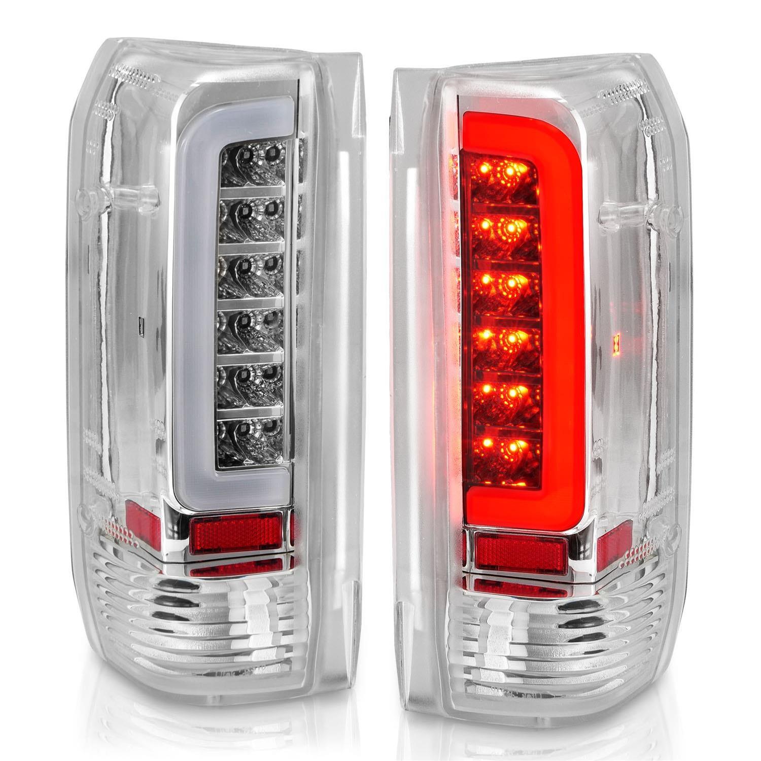 Anzo LED Taillights 311352 Tail Light Assemblies, LED, Chrome Housing, Clear Lens, Bar, Turn Signal, Brake, Parking, Ford thumbnail 2