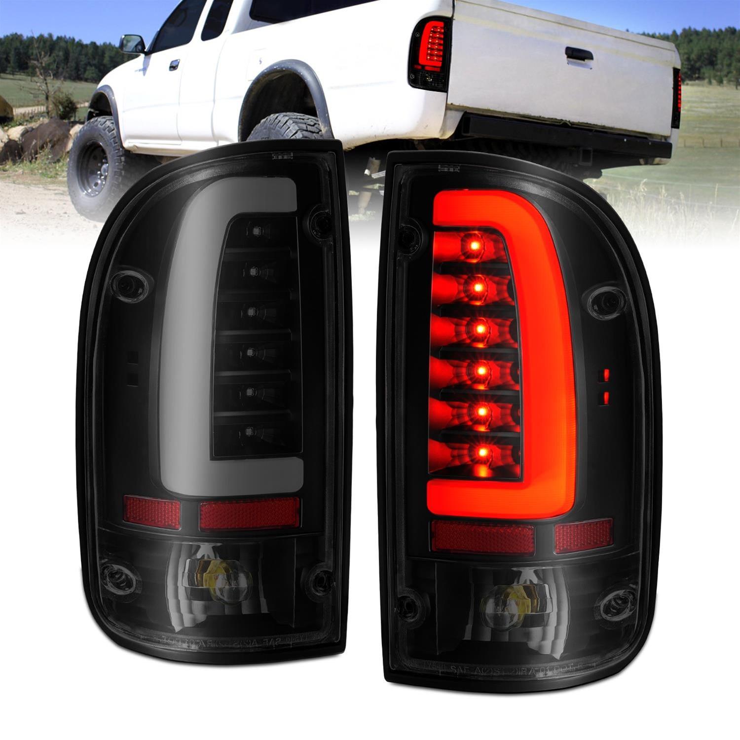 ANZO 1995-2000 Toyota Tacoma LED Taillights Black Housing Smoke Lens (Pair) thumbnail 2