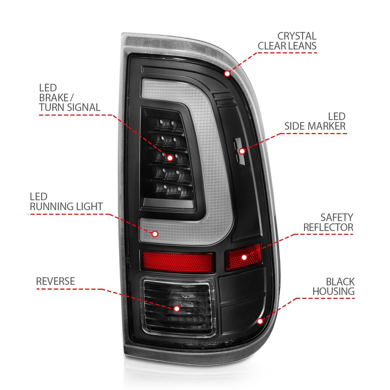 ANZO 2008-2016 Ford F-250 LED Taillights Black Housing Clear Lens (Pair) thumbnail 5