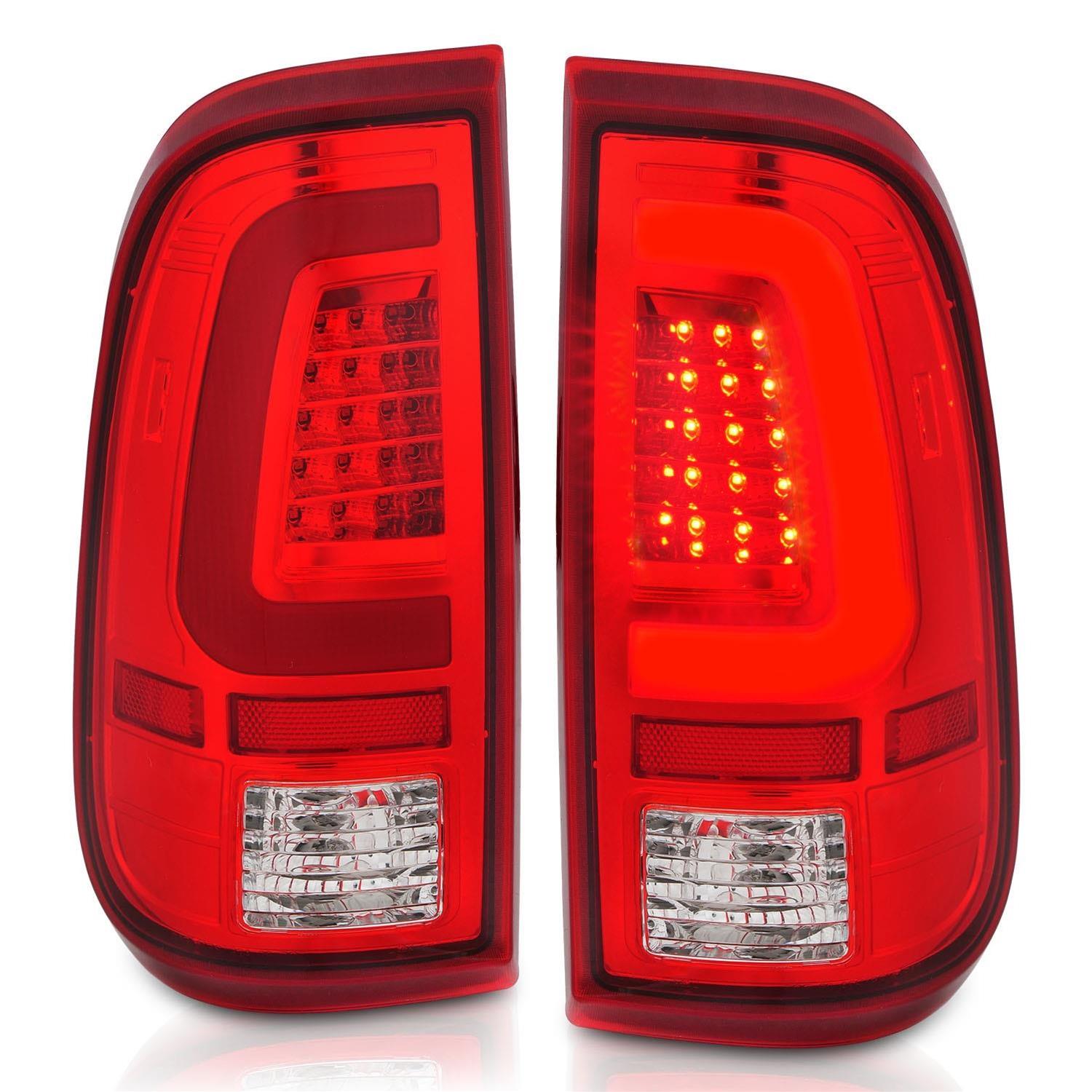 ANZO 2008-2016 Ford F-250 LED Taillights Chrome Housing Red/Clear Lens (Pair) thumbnail 2