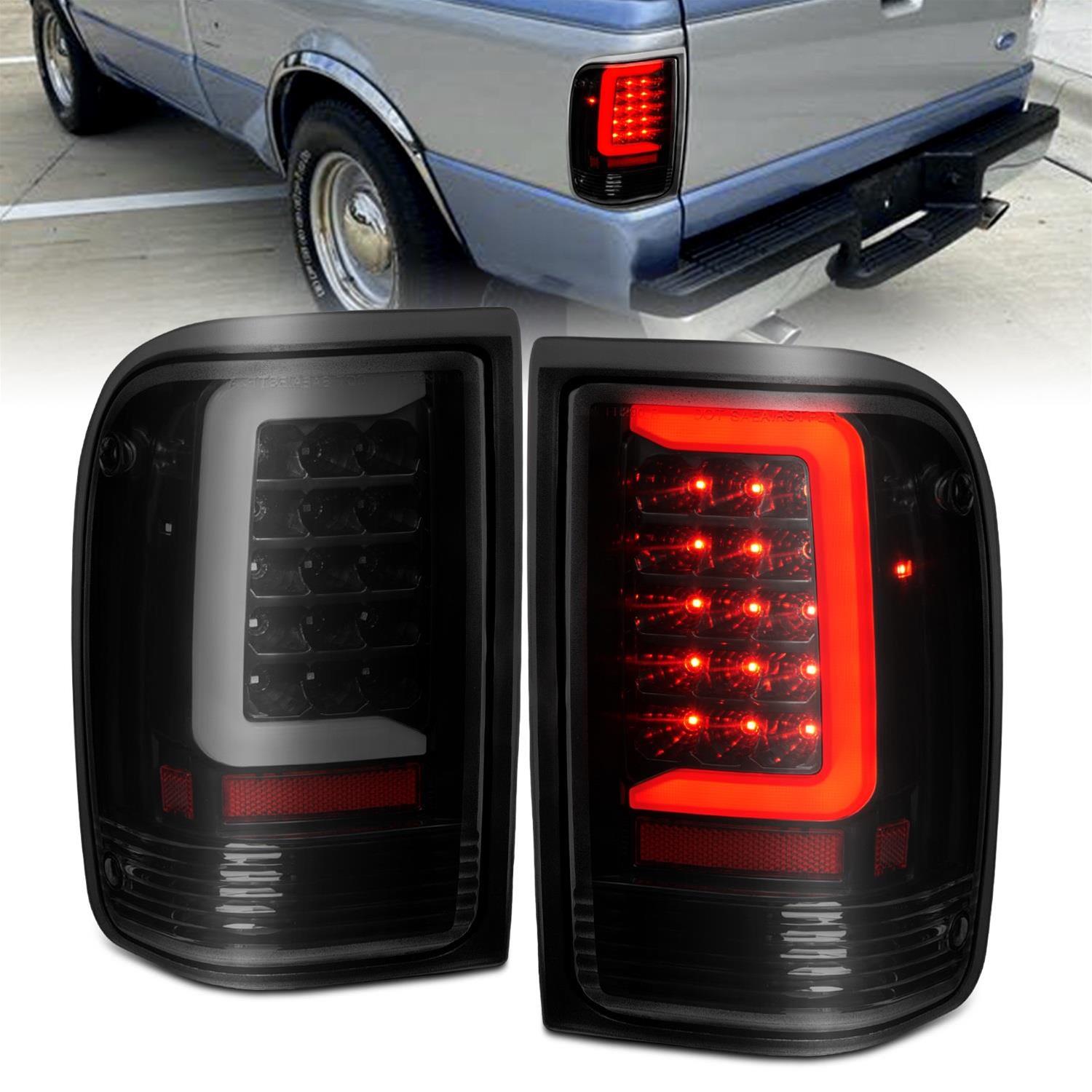 ANZO 1993-1997 Ford Ranger LED Tail Lights w/ Light Bar Black Housing Smoked Lens thumbnail 3