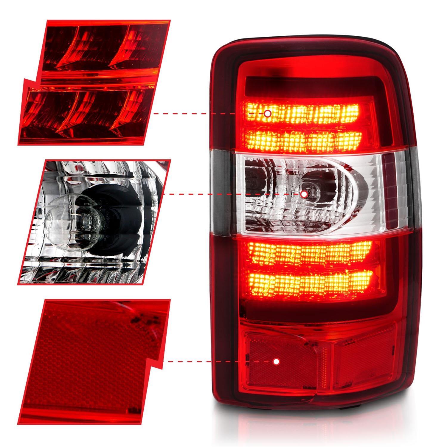 ANZO 2000-2006 Chevrolet Tahoe LED Tail Lights w/ Red Lens Chrome Housing thumbnail 3