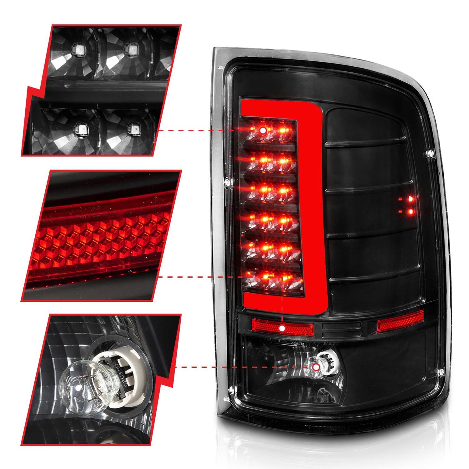 Anzo LED Taillights 311388 Tail Light Assemblies, LED, Black Housing, Clear Lens, Bar, Turn Signal, Brake, Parking, GMC, Pair thumbnail 3
