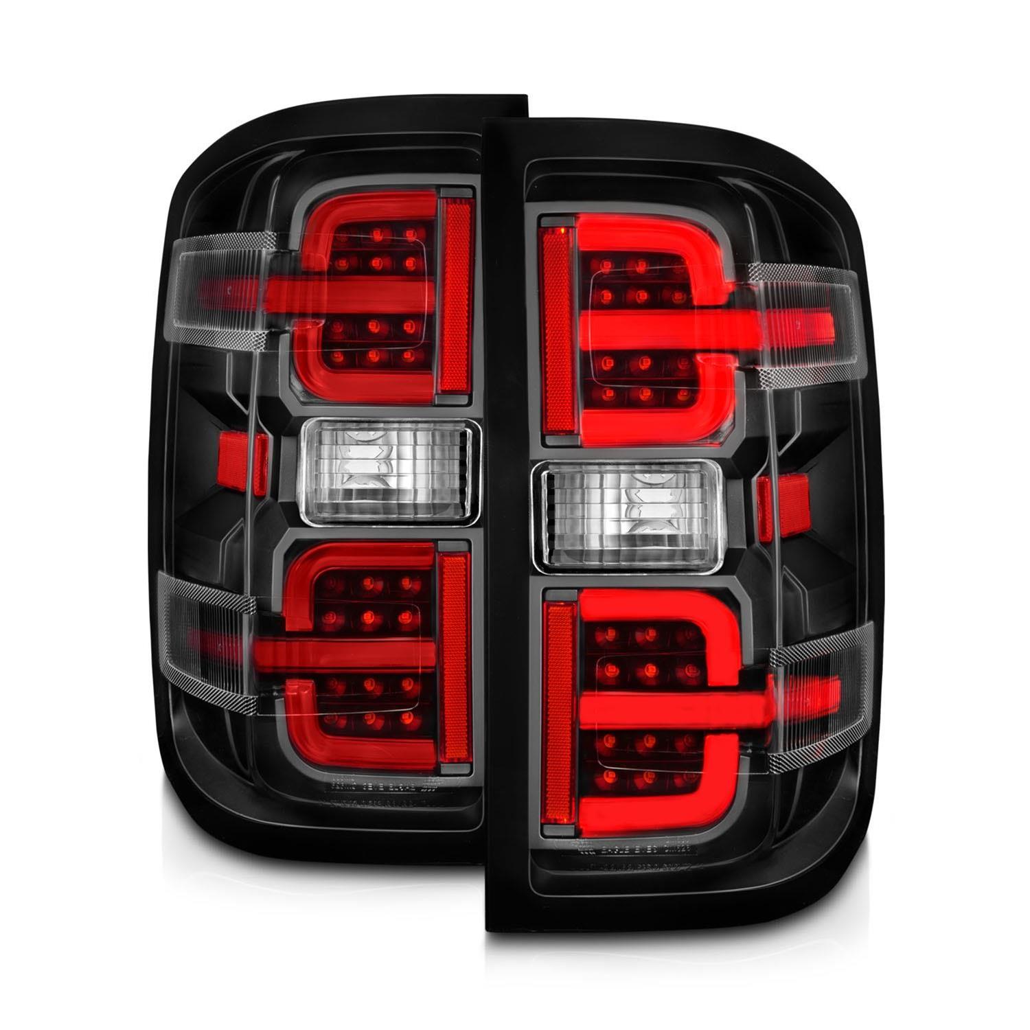 ANZO 15-19 Chevy Silverado 2500HD/3500HD (Halgn Only) LED Tail Lights w/Black Light Bar & Clear Lens thumbnail 2