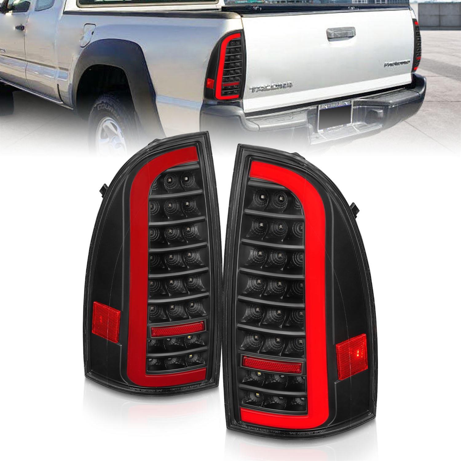 ANZO 05-15 Toyota Tacoma Full LED Tail Lights w/Light Bar Sequential Black Housing Clear Lens thumbnail 2