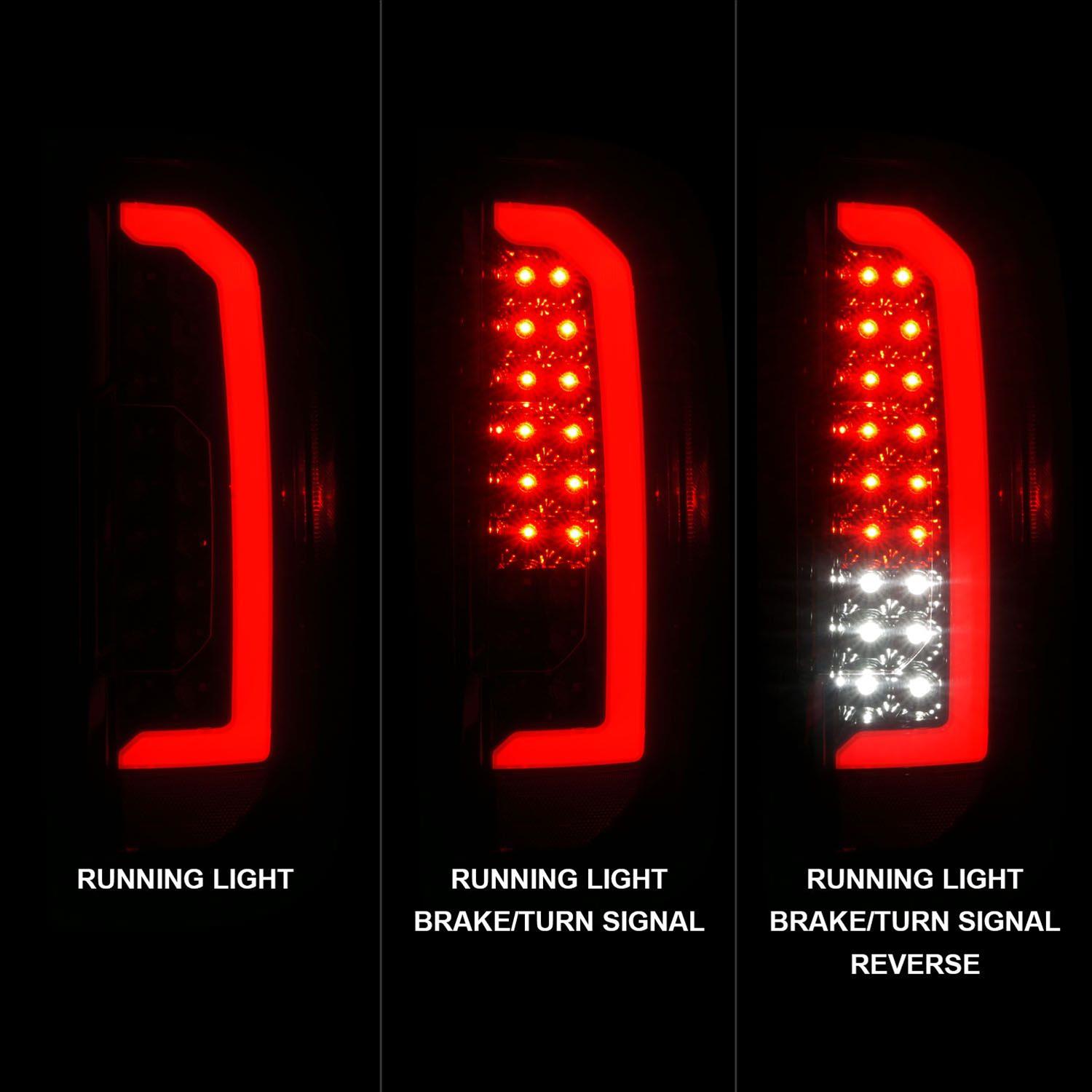 ANZO 15-21 GMC Canyon Full LED Tail Lights w/ Red Lightbar Black Housing Smoke Lens thumbnail 5