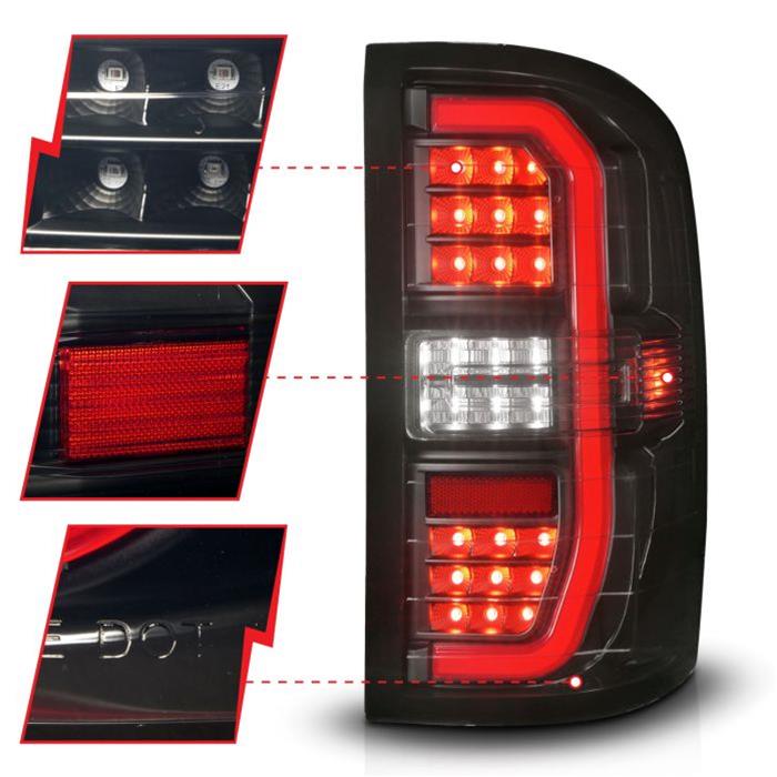 ANZO 14-18 GMC Sierra 1500 Full LED Taillights Black Housing Smoke Lens (w/C Light Bars) thumbnail 3