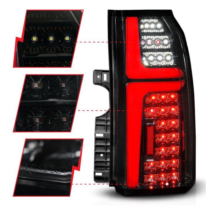 ANZO 15-20 Chevrolet Tahoe Sequential LED Tube Taillights Black thumbnail 2