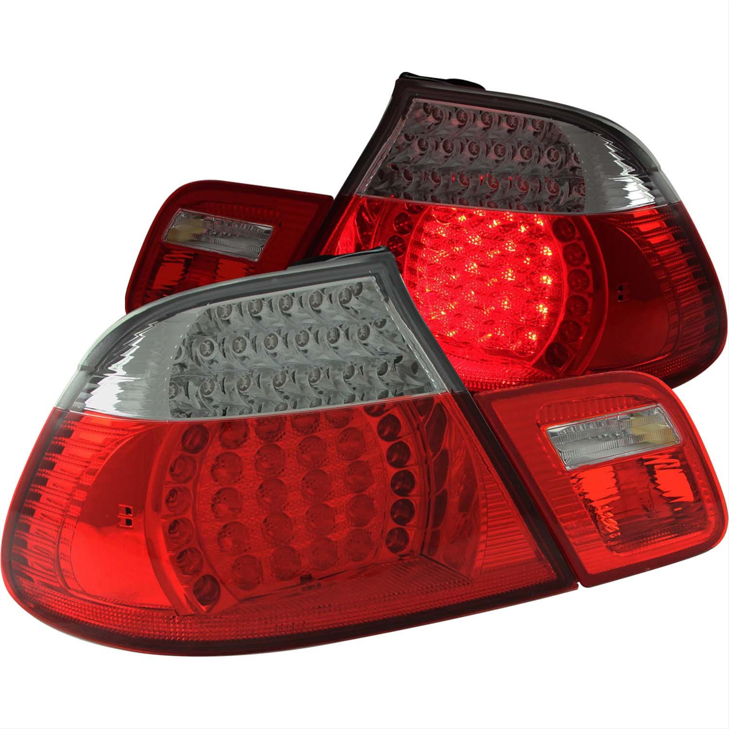 Anzo LED Taillights 321185 Taillight Assemblies, LED, Red/Clear Lens, Chrome Housing, BMW, Convertible Models Only, Set of 4