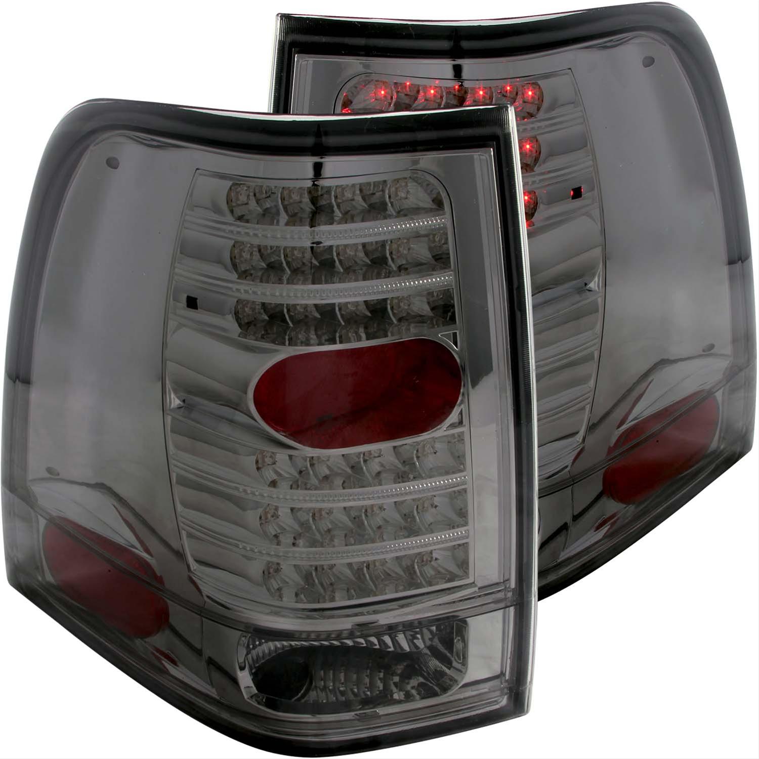 Anzo LED Taillights 321234 Taillight Assemblies, LED, Smoke Color Lens, Chrome Housing, Ford, Pair