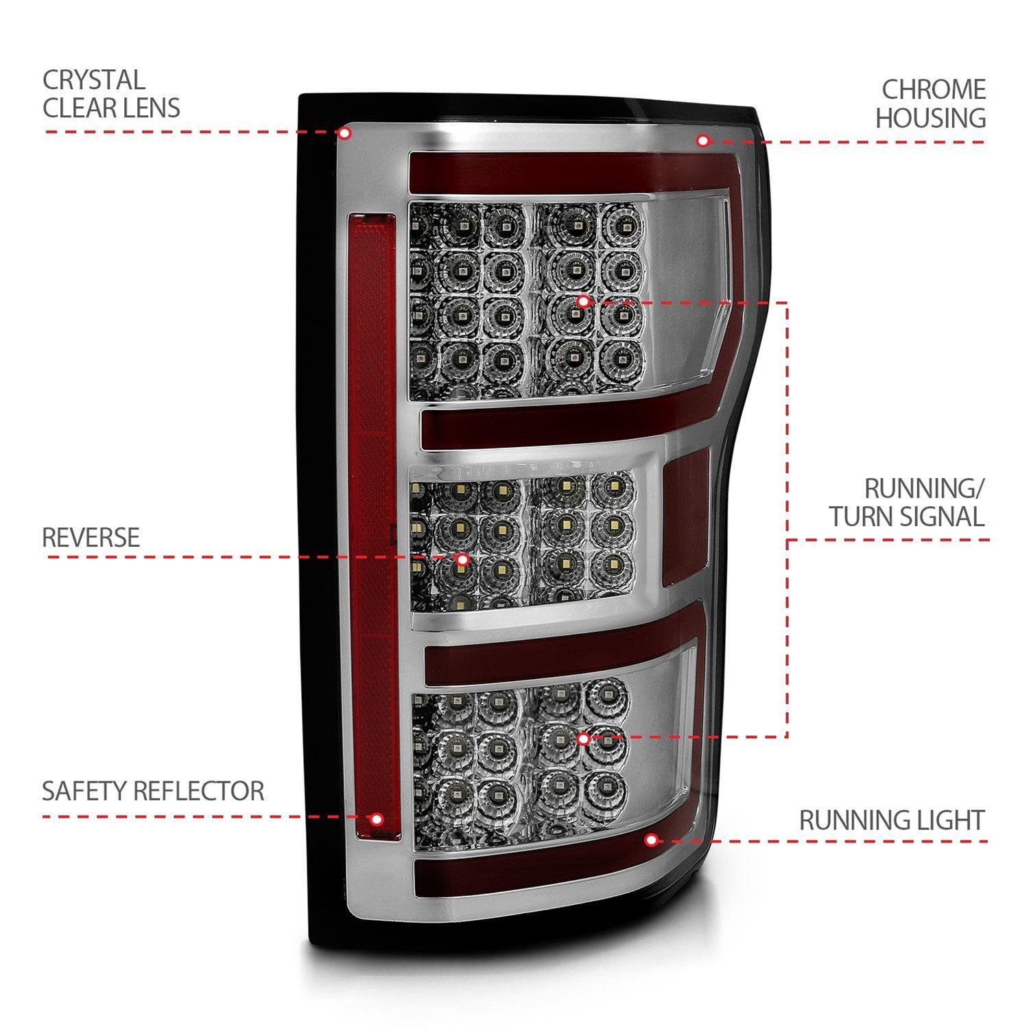 ANZO 18-19 Ford F-150 LED Taillights Chrome thumbnail 5