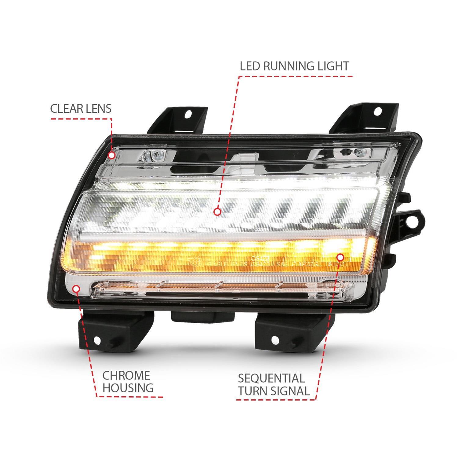 ANZO 18-19 Jeep Wrangler JL Halogen Chrome Clear w/ Sequential Signal thumbnail 6